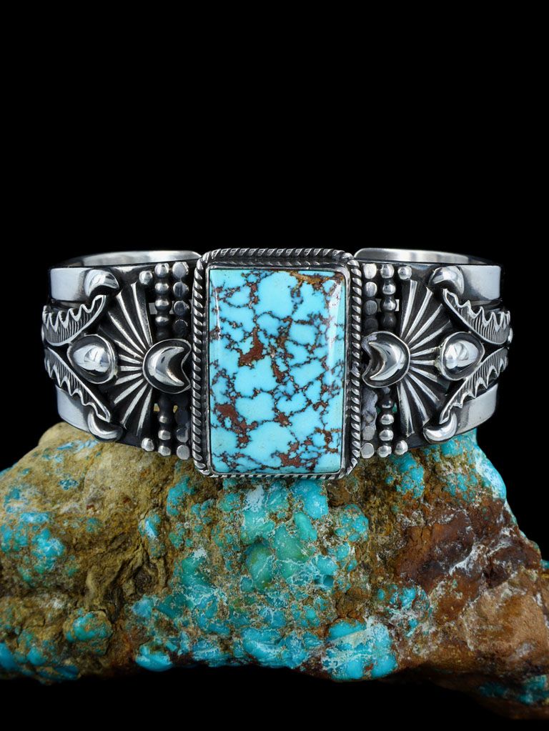 Native American Indian Jewelry Natural Kingman Turquoise Bracelet - PuebloDirect.com