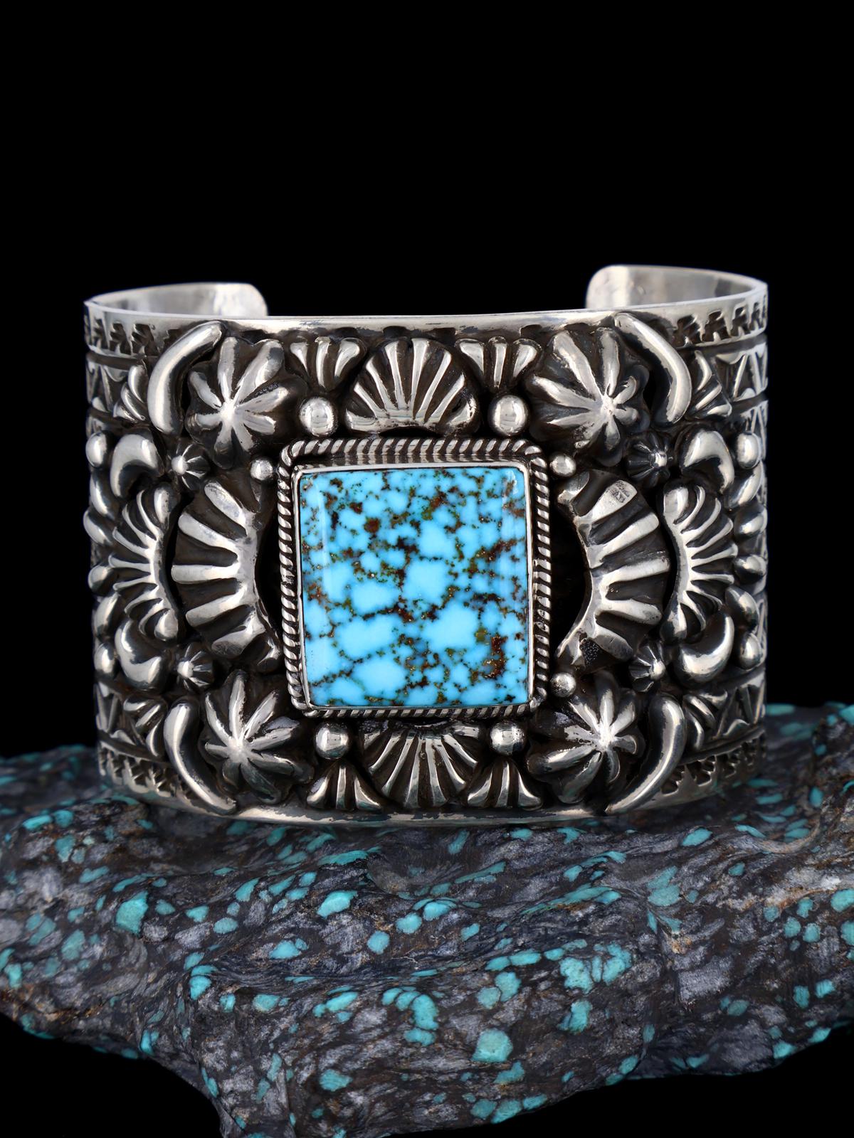 Native Sterling Jewelry Kingman Turquoise Cuff Bracelet - PuebloDirect.com