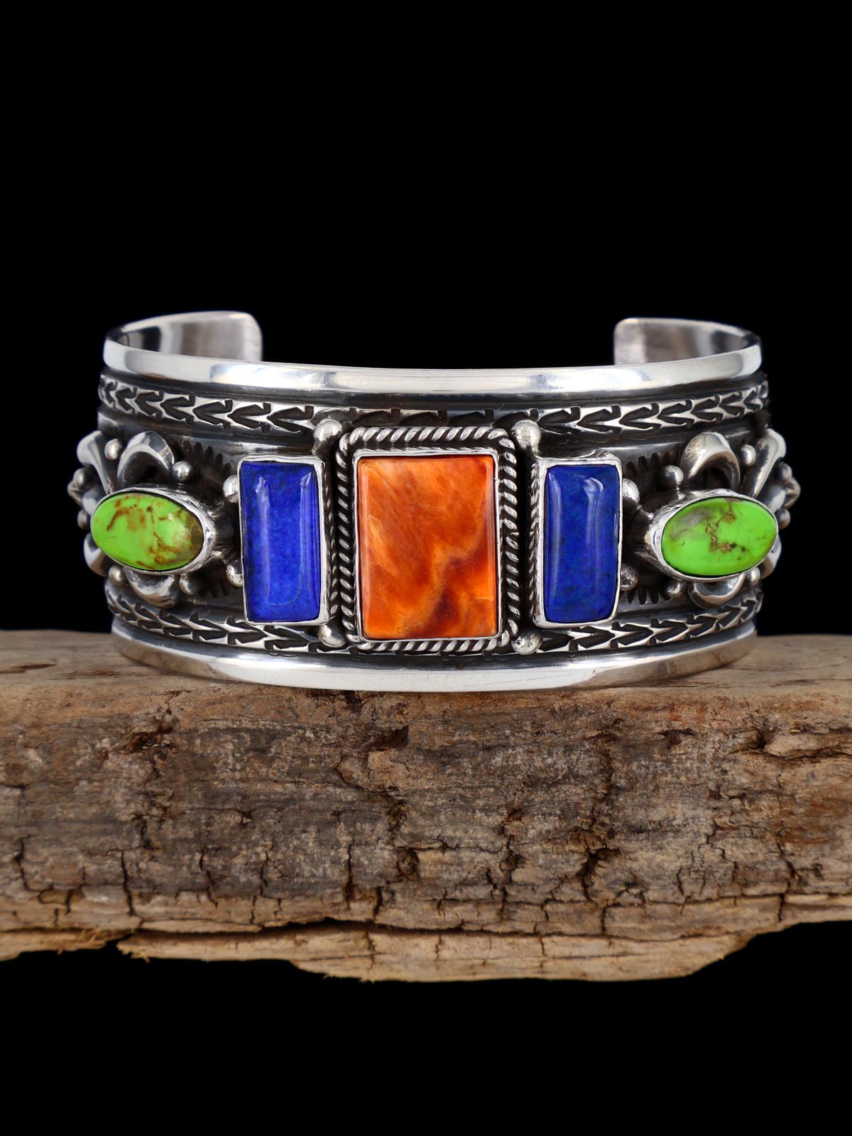 Pulsera de puño turquesa Royston natural de plata de ley nativa americana