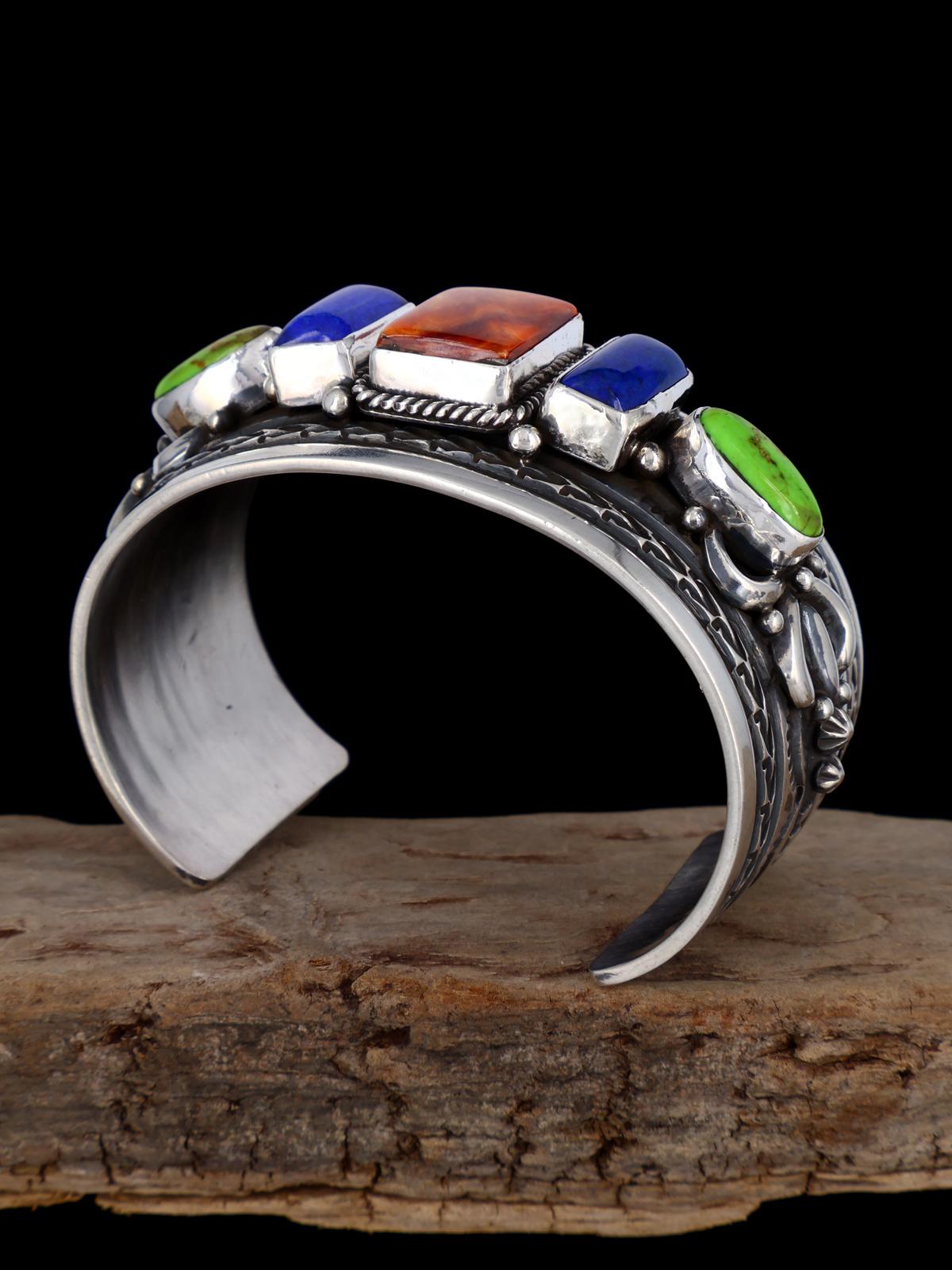 Pulsera de puño turquesa Royston natural de plata de ley nativa americana