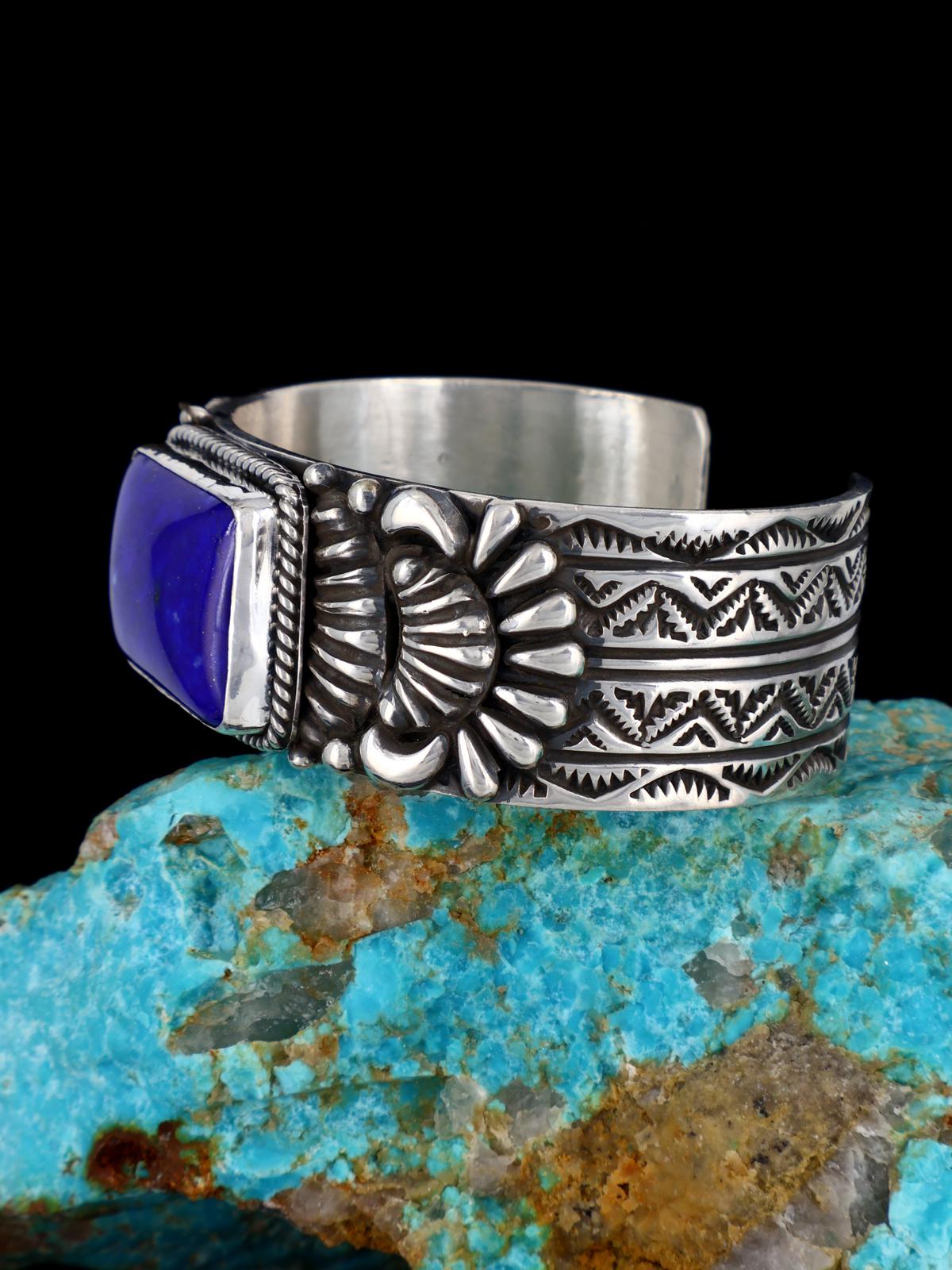 Navajo Sterling Jewelry Deep Blue Lapis Cuff Bracelet