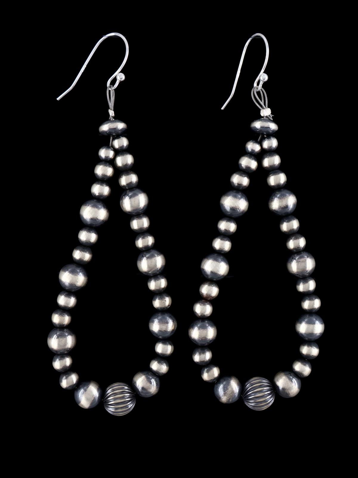 Navajo Sterling Silver Beaded Dangle Earrings
