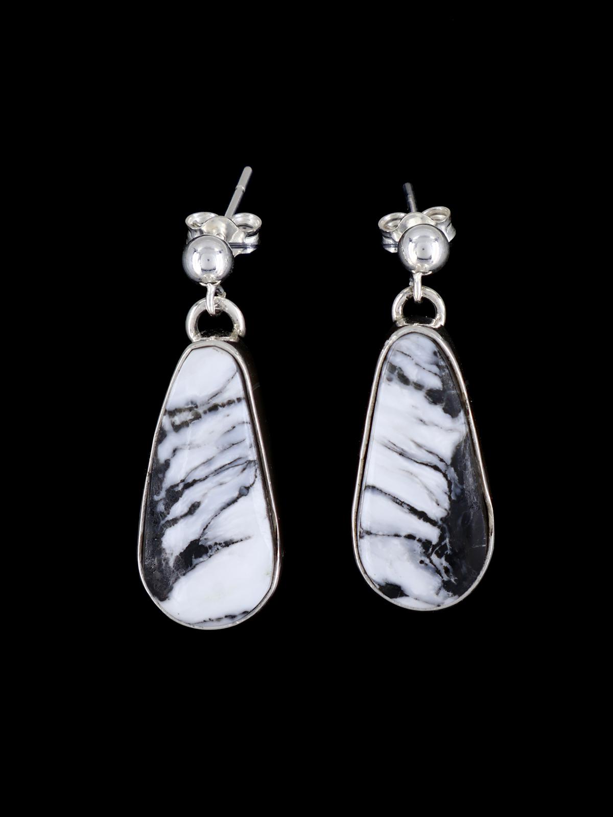 Navajo White Buffalo Sterling Silver Post Earrings
