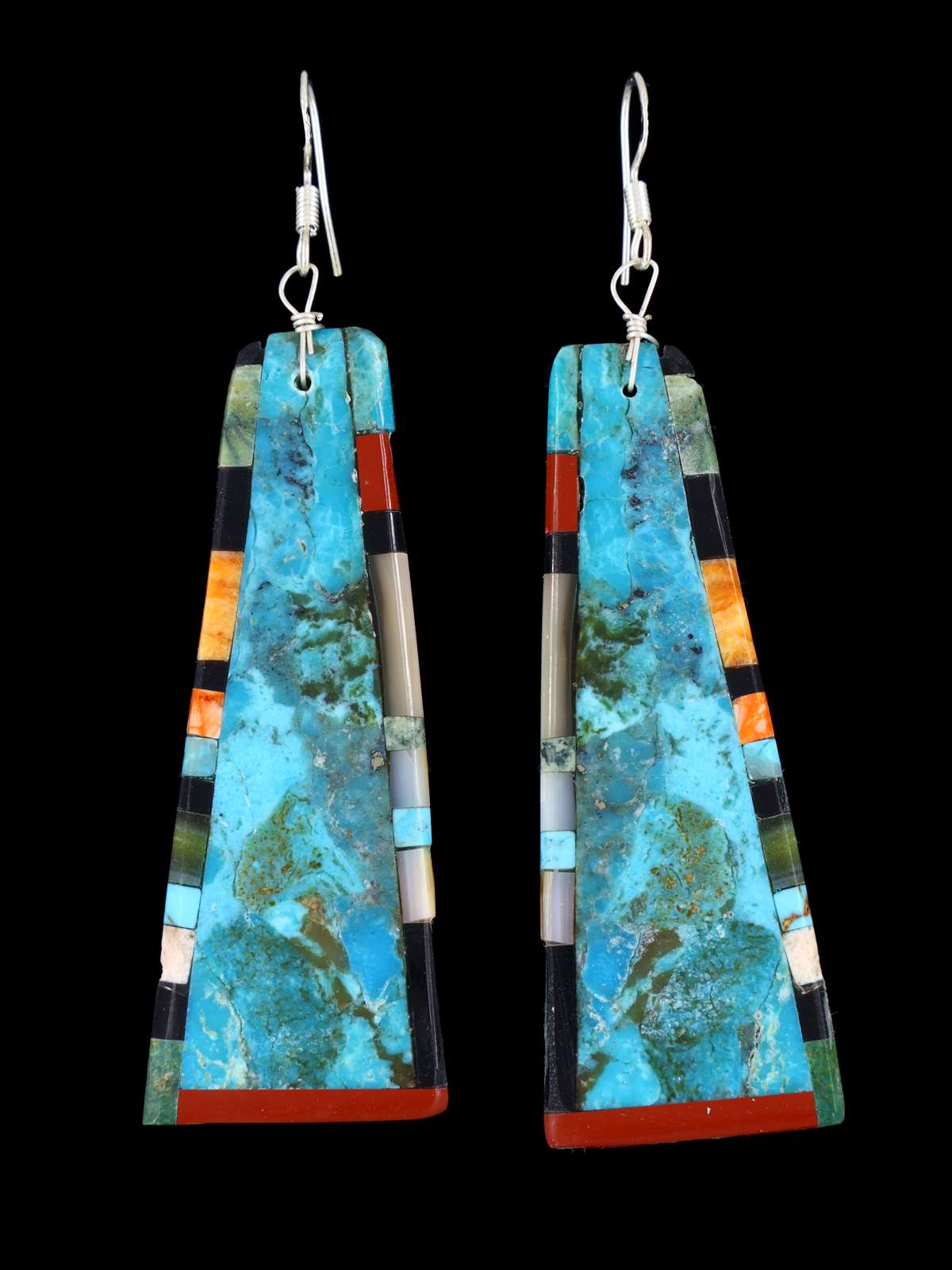 Boucles d'oreilles pendantes en mosaïque incrustée Santo Domingo