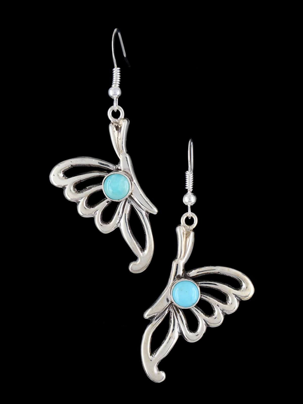 Pendientes Navajo de plata de ley Kokopelli colgantes de color turquesa