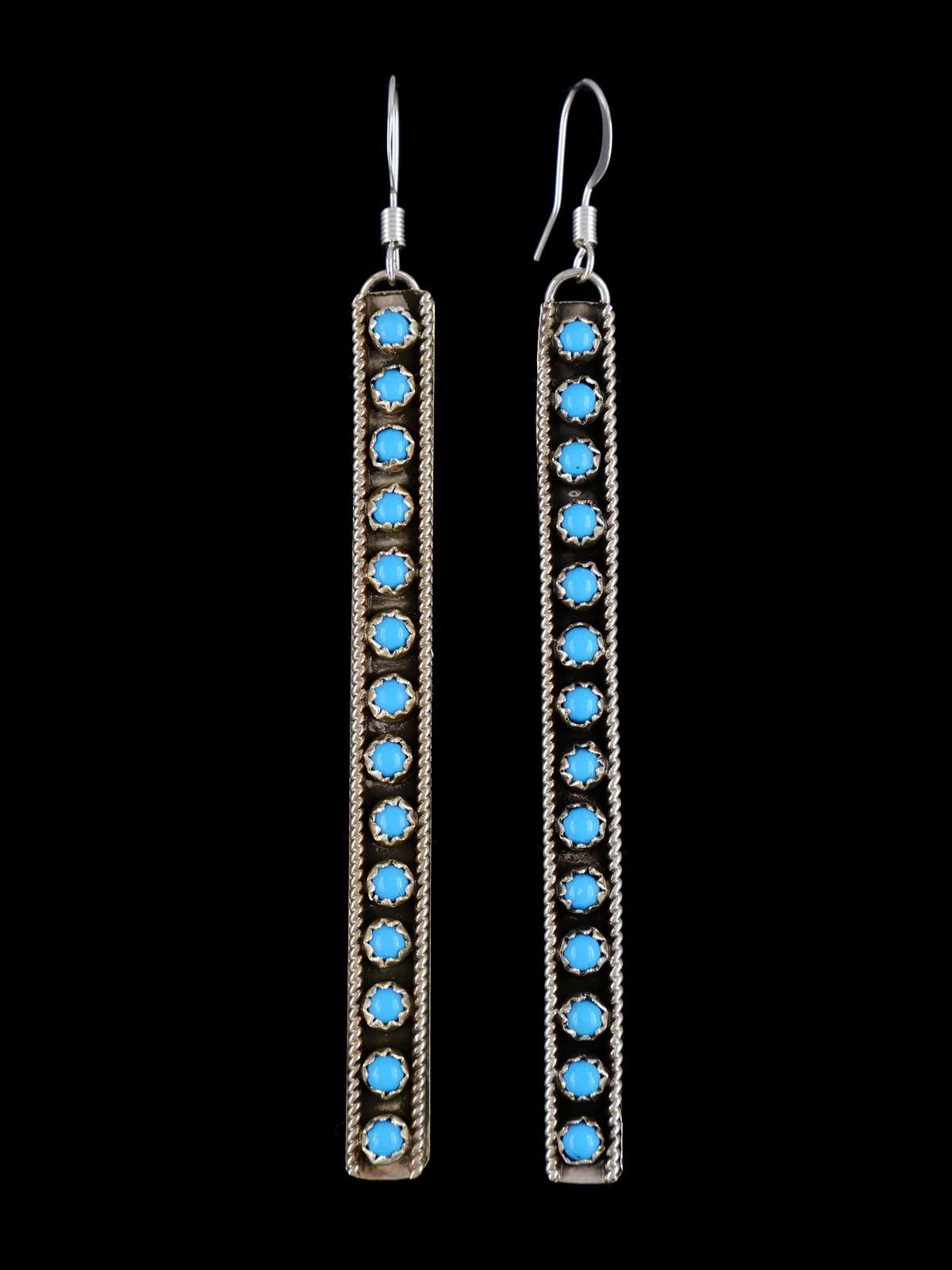 Pendientes Navajo de plata de ley con coral Kokopelli