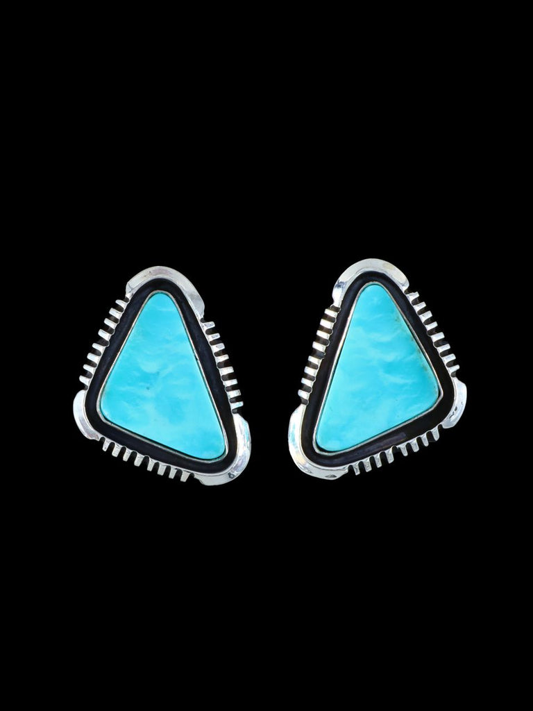 Navajo Amazonite Sterling Silver Post Earrings - PuebloDirect.com