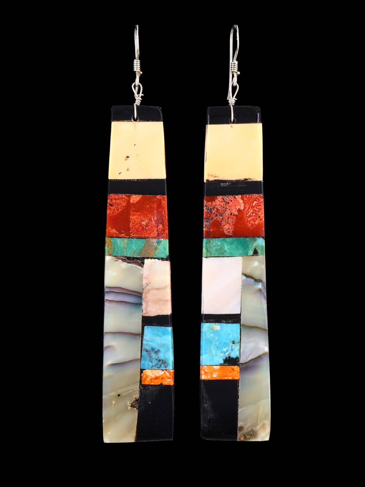 Mosaic Multistone Santo Domingo Dangle Earrings - PuebloDirect.com