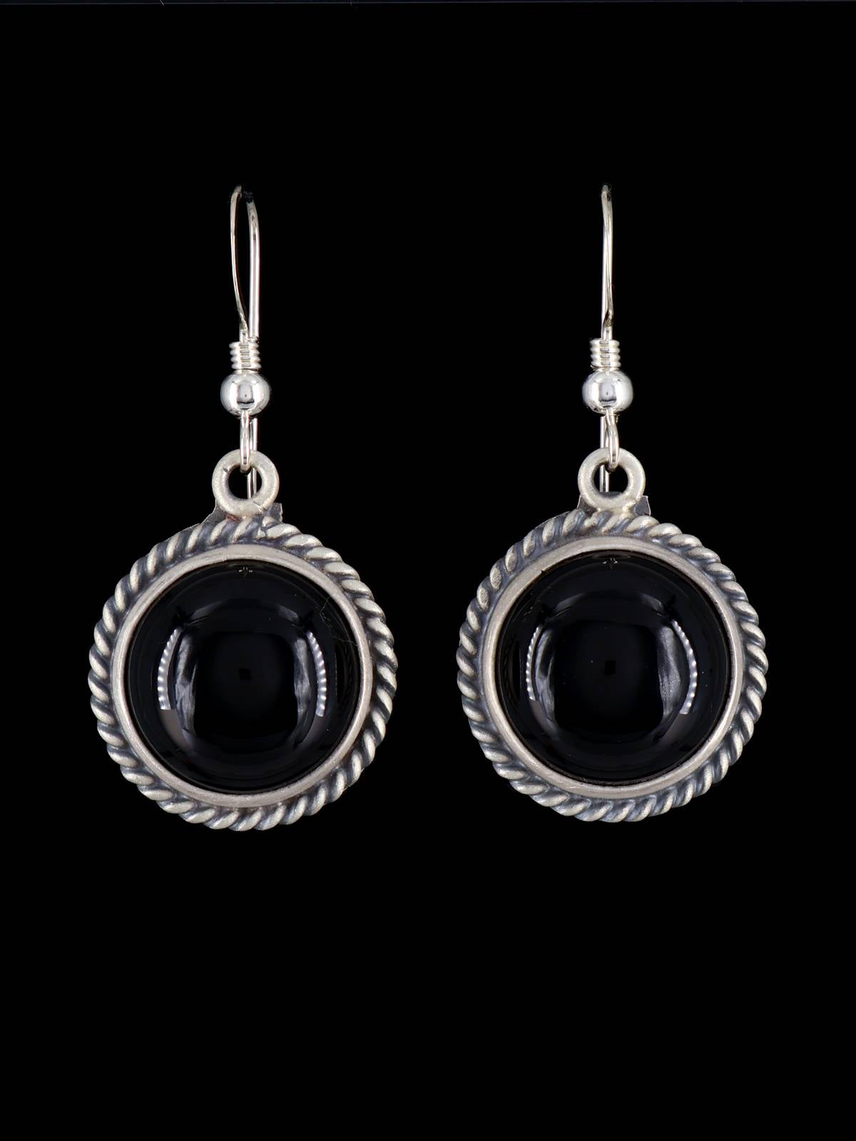 Native American Onyx Dangle Earrings - PuebloDirect.com