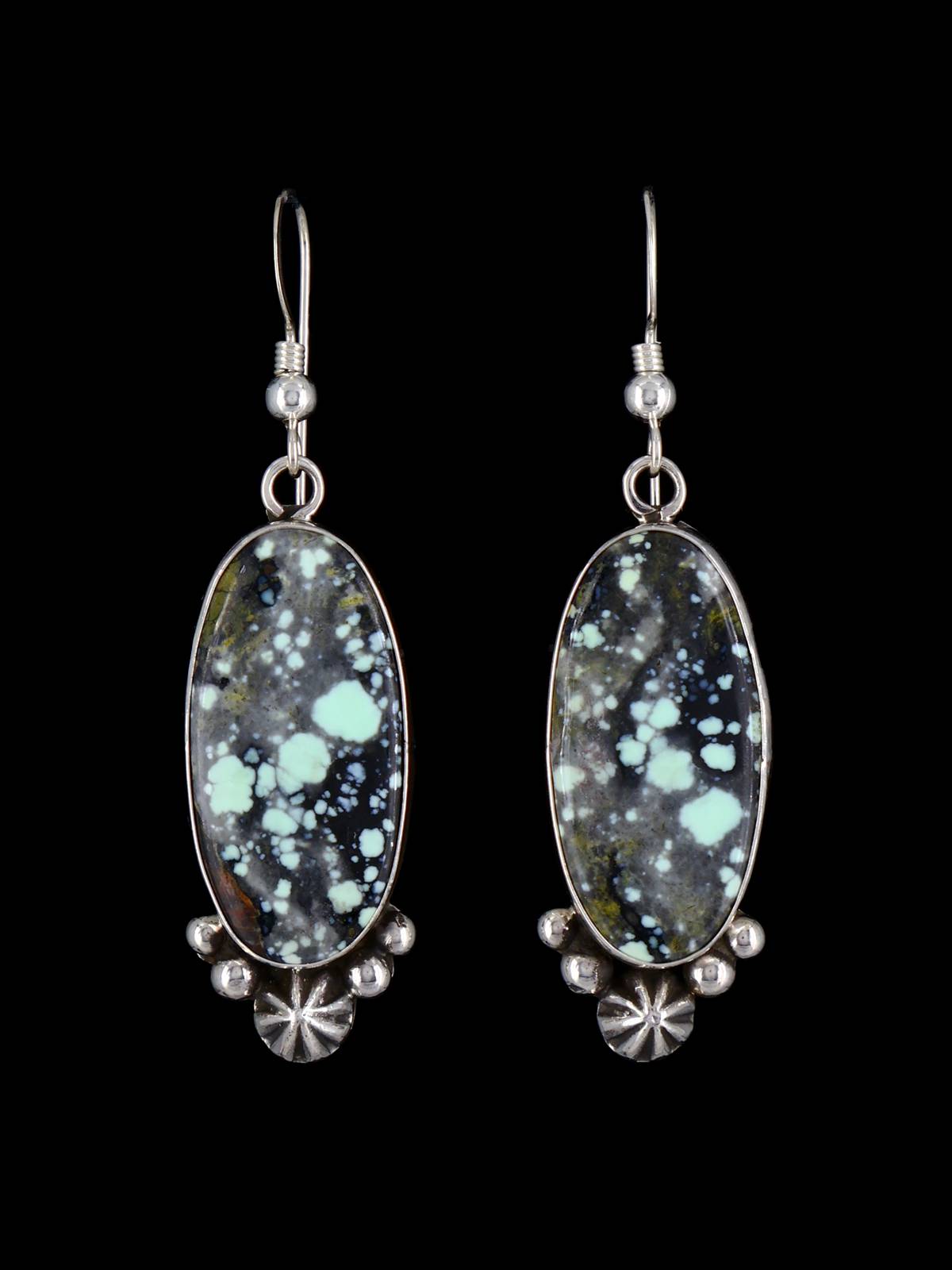 Native Jewelry Variscite Sterling Silver Dangle Earrings - PuebloDirect.com