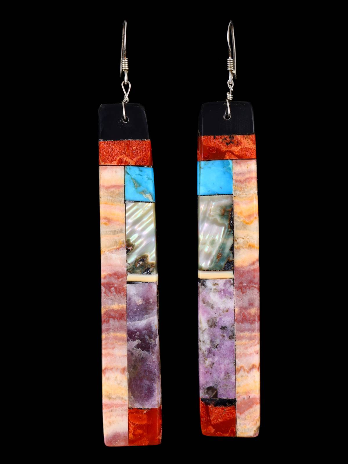 Mosaic Multistone Santo Domingo Dangle Earrings - PuebloDirect.com
