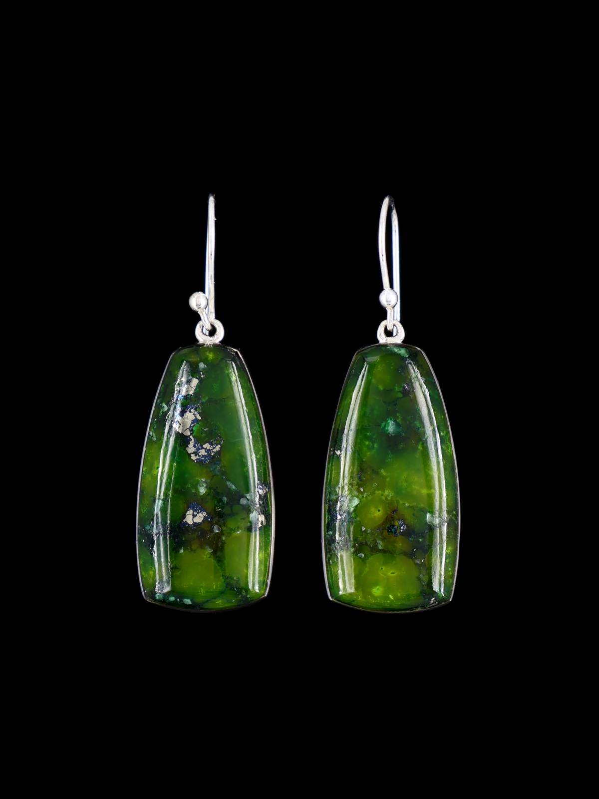 Navajo Sterling Silver Sonoran Mountain Dangle Earrings - PuebloDirect.com
