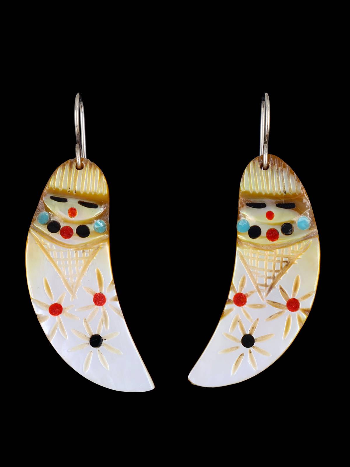 Maiden Zuni Fetish Dangle Earrings