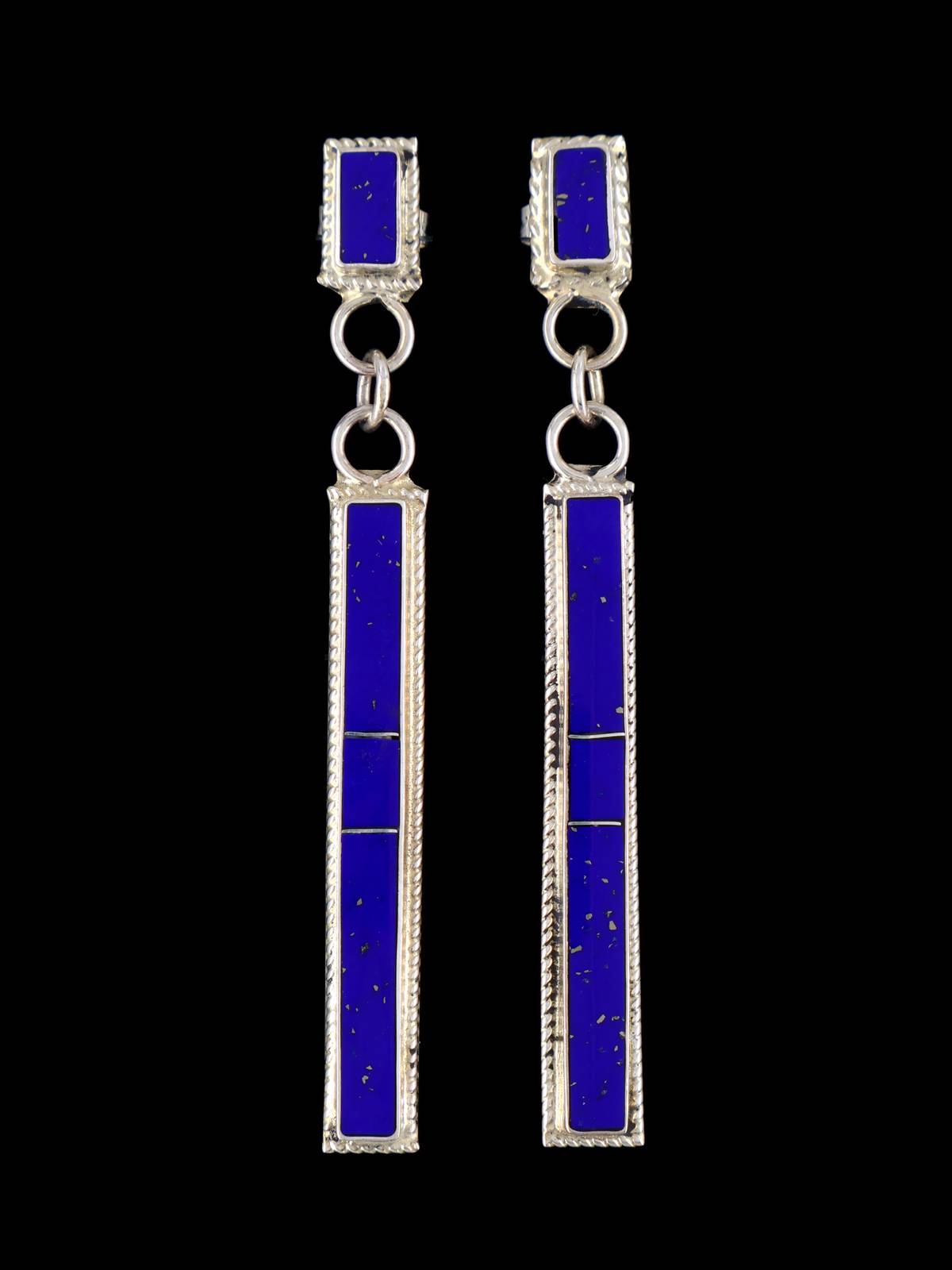 Boucles d'oreilles à tige avec incrustation de turquoise et de nacre Zuni