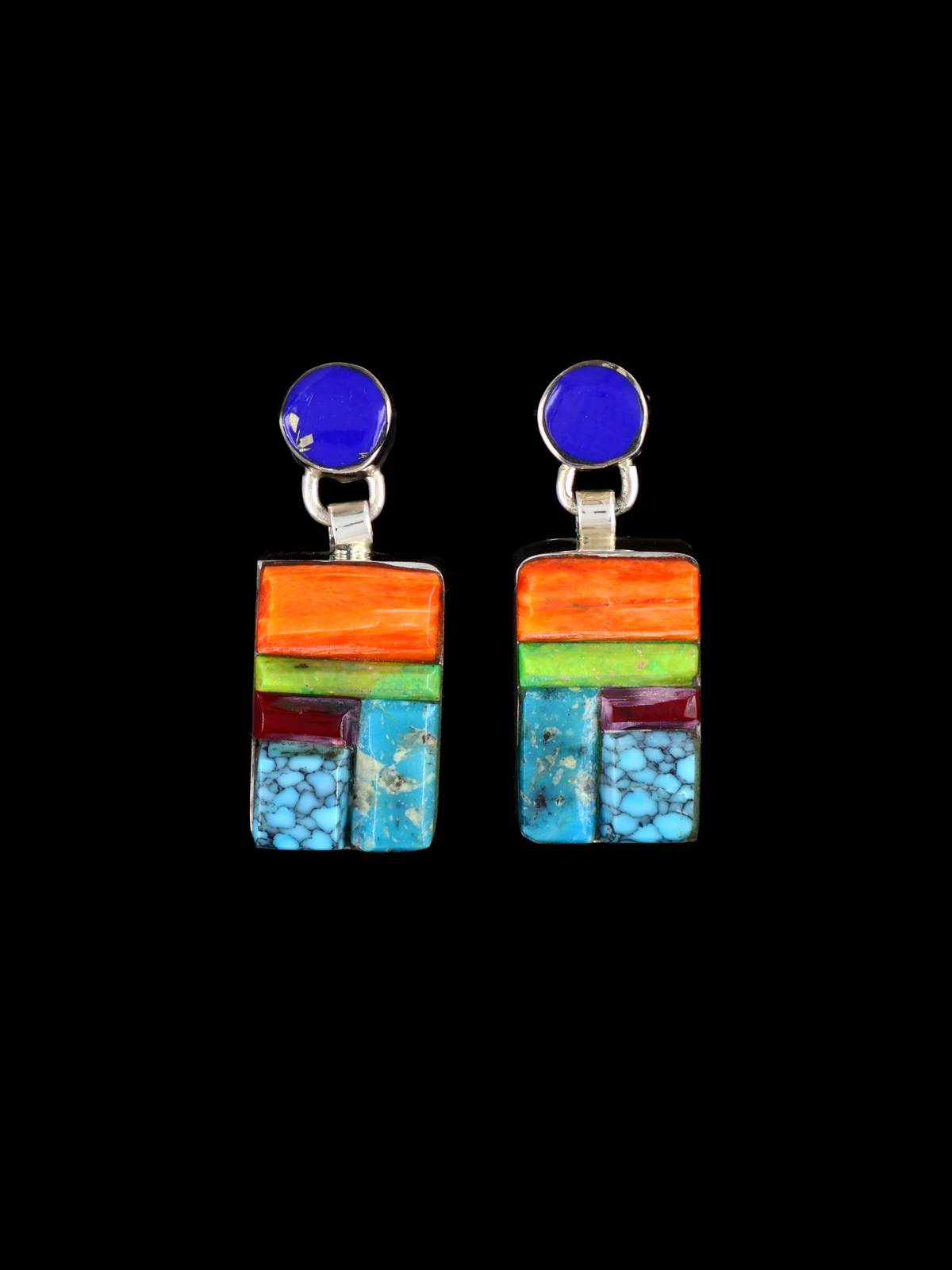 Native American Mosaic Cobblestone Inlay Post Earrings