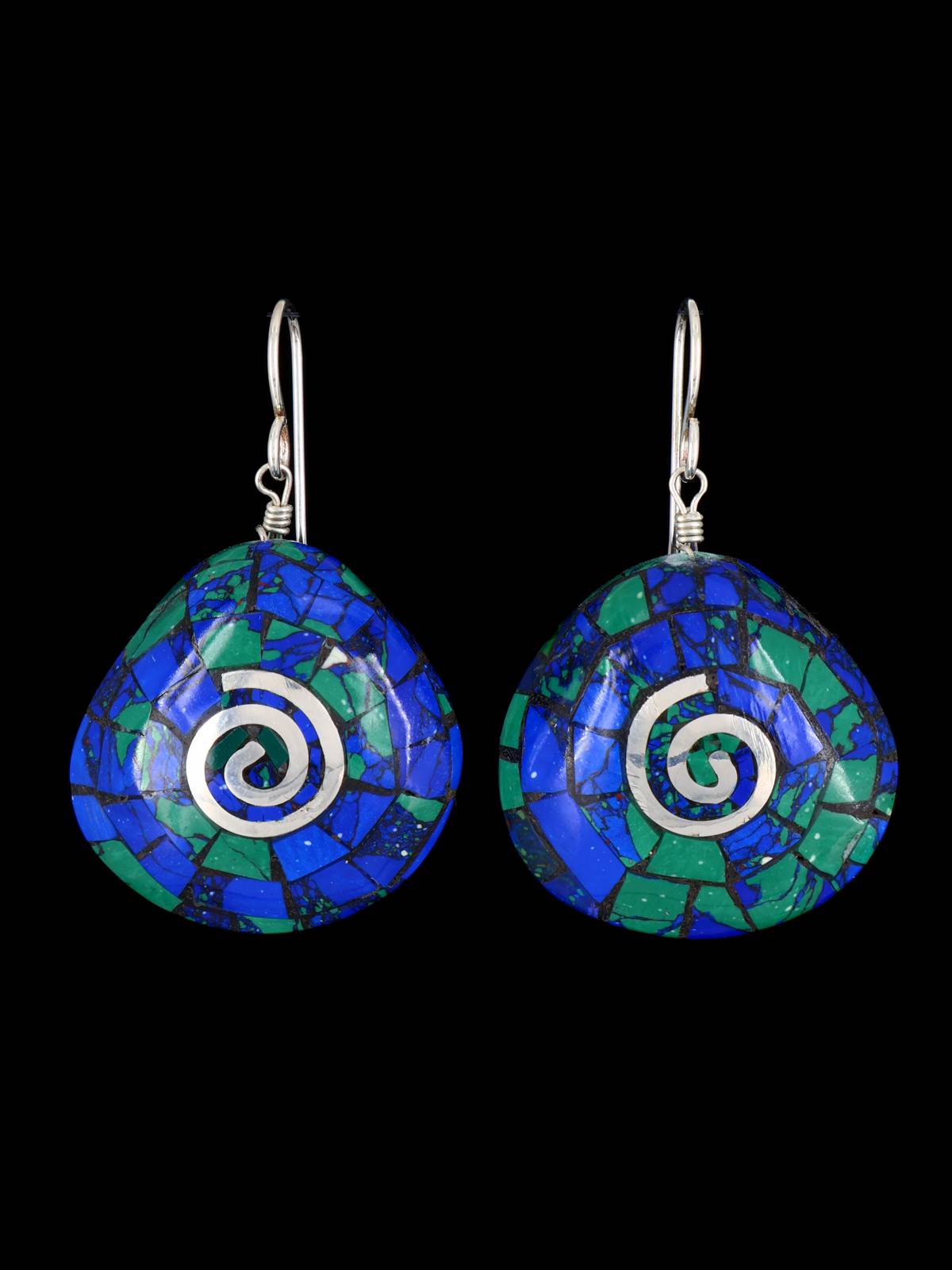 Santo Domingo Mosaic Inlay Dangle Earrings