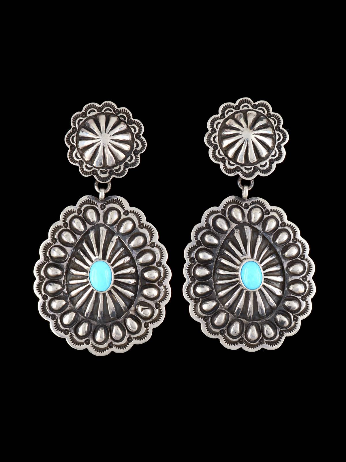 Pendientes de poste de ley estampados de joyería nativa americana