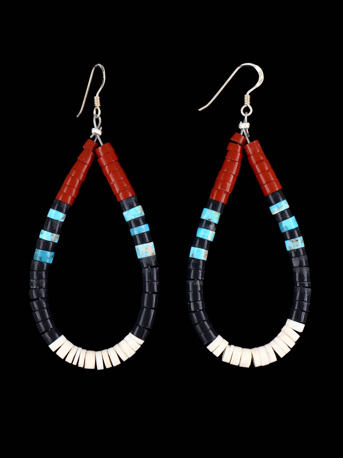 Shell Heishi Santo Domingo Dangle Earrings