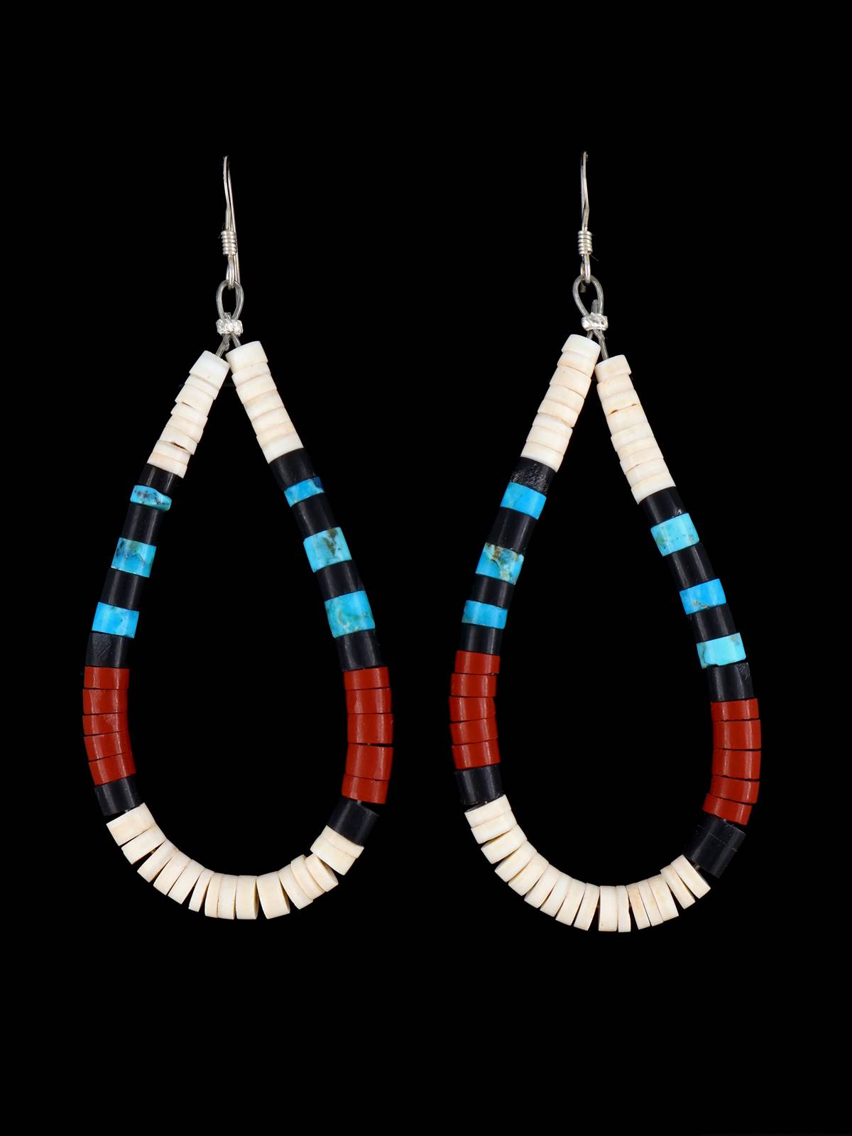 Shell Heishi Santo Domingo Dangle Earrings
