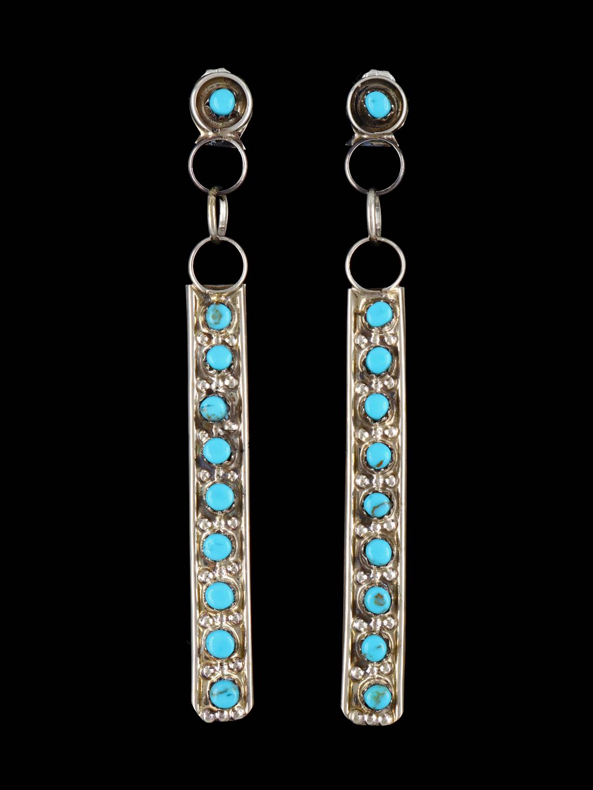 Zuni Inlay Jewelry Turquoise Post Earrings