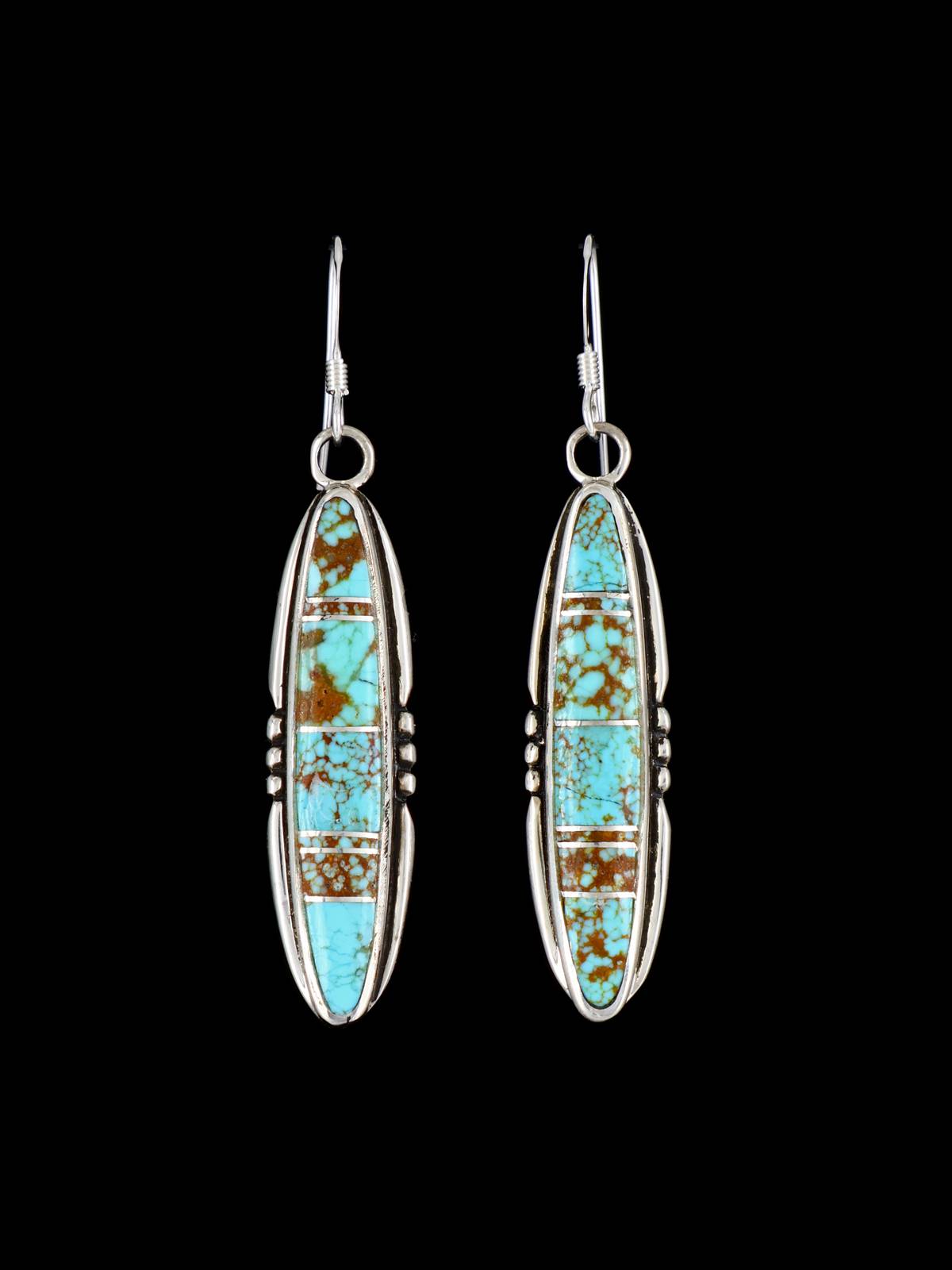 Boucles d'oreilles amérindiennes en argent sterling avec incrustation de mosaïque