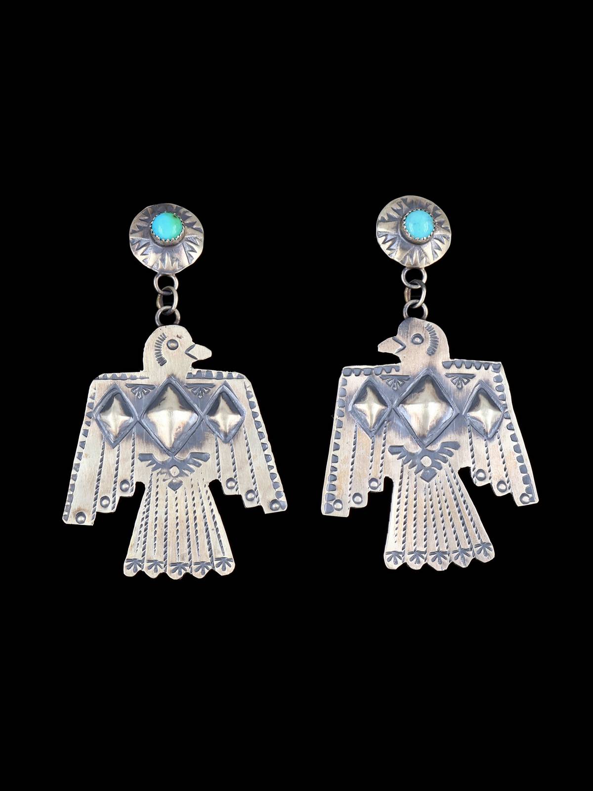Native American Jewelry Turquoise Thunderbird Post Earrings