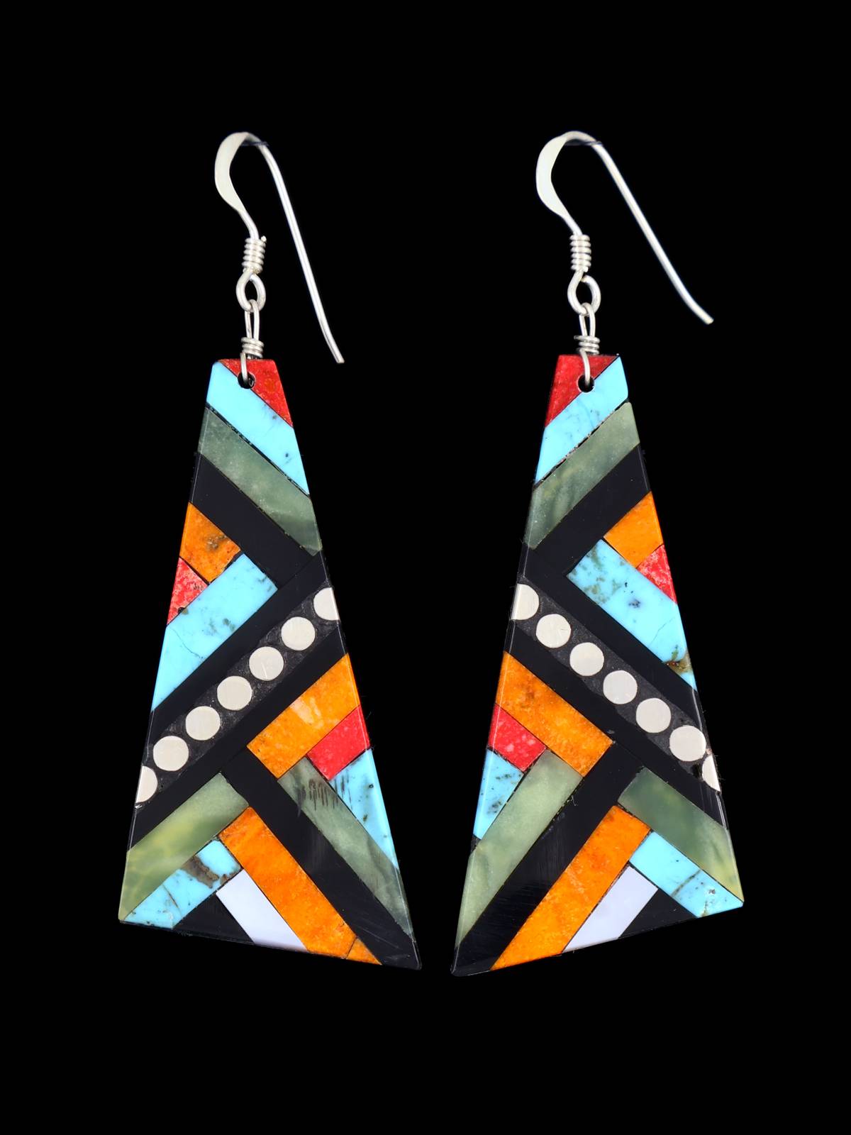 Santo Domingo Inlay Mosaic Dangle Earrings