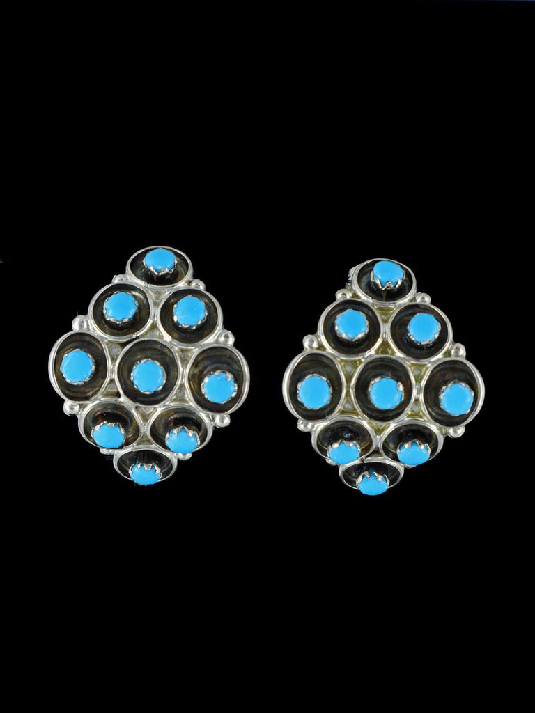 Native American Indian Jewelry Turquoise Post Zuni Earrings - PuebloDirect.com