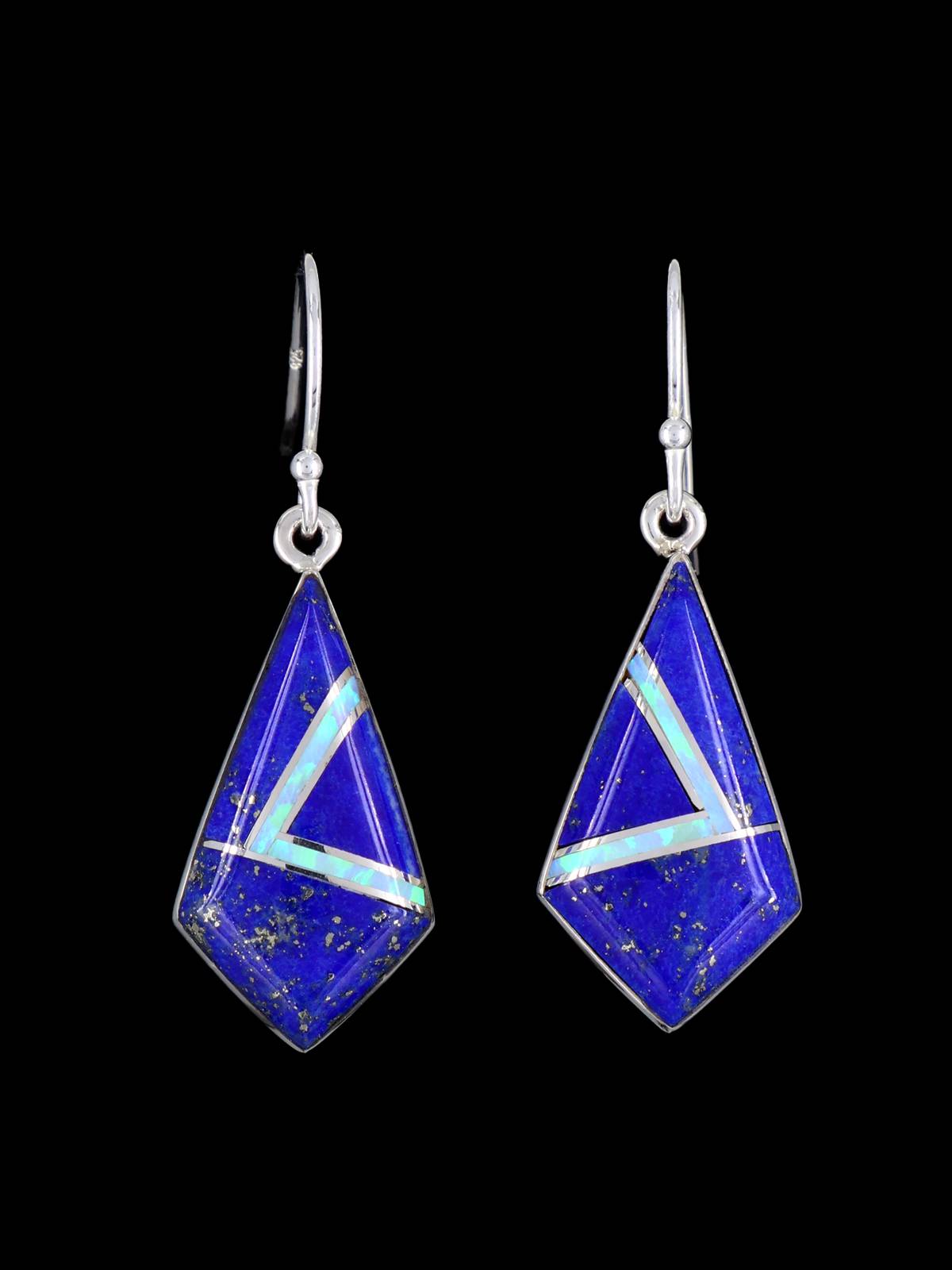 Boucles d’oreilles Navajo Turquoise et Opalite Inlay Dangle