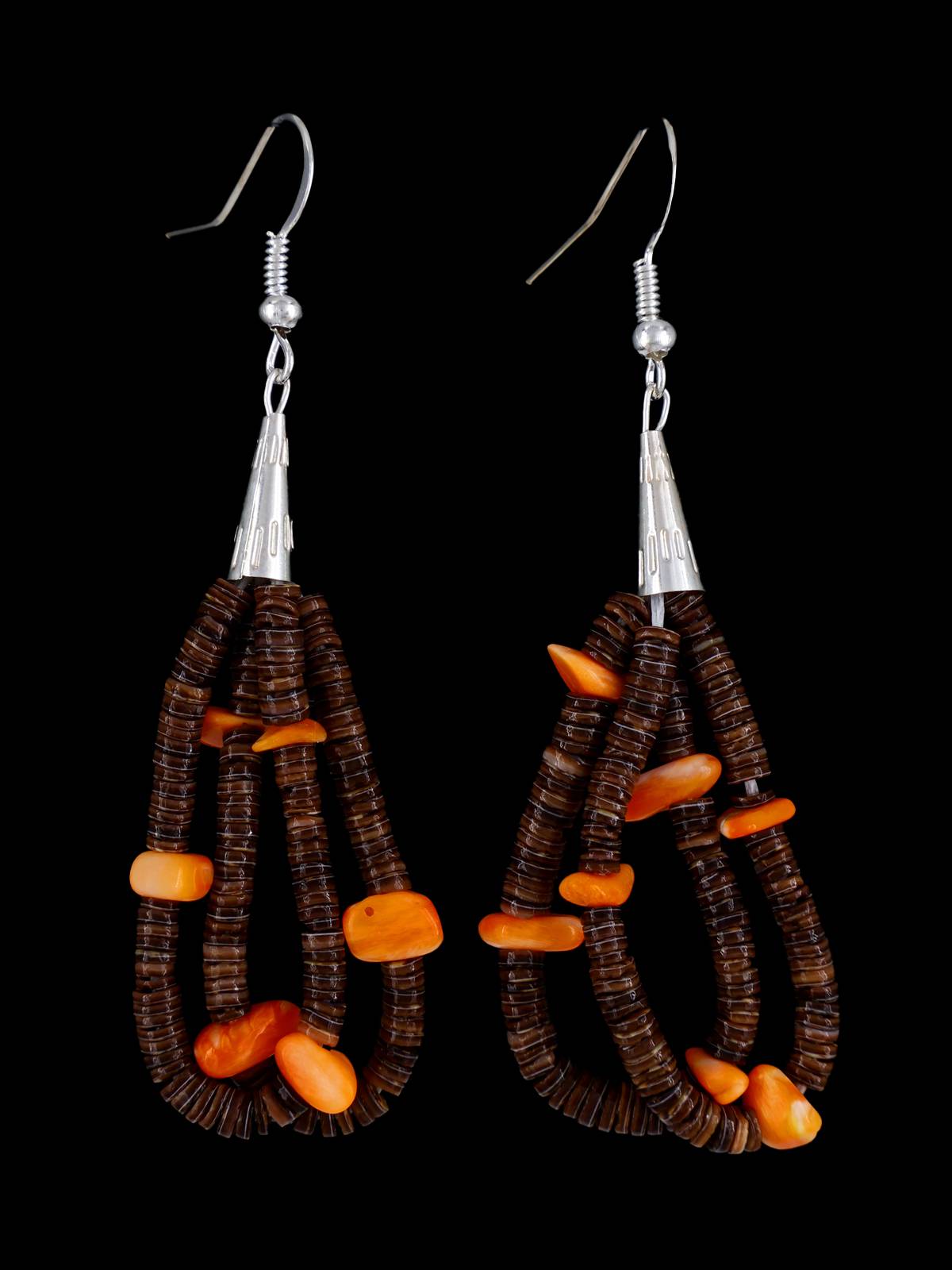 Pendientes colgantes Heishi de turquesa y concha