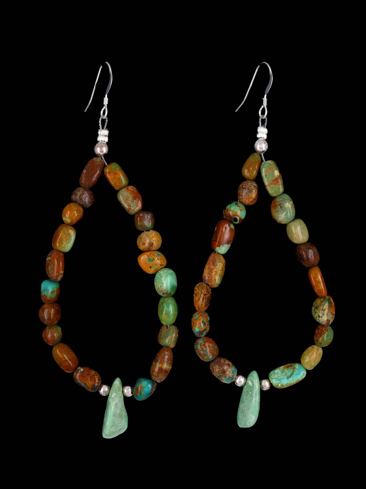 Pendientes colgantes con cuentas de color turquesa navajo