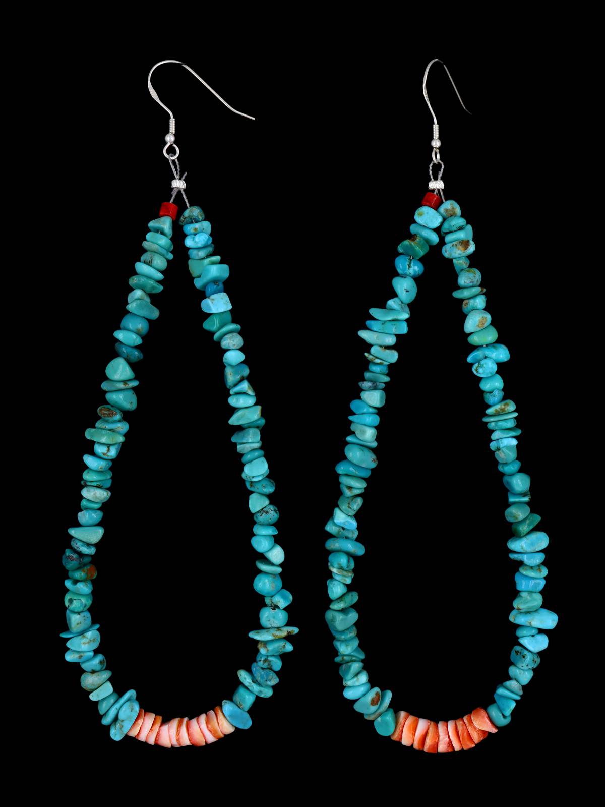 Pendientes colgantes Jocla de concha y turquesa de Santo Domingo
