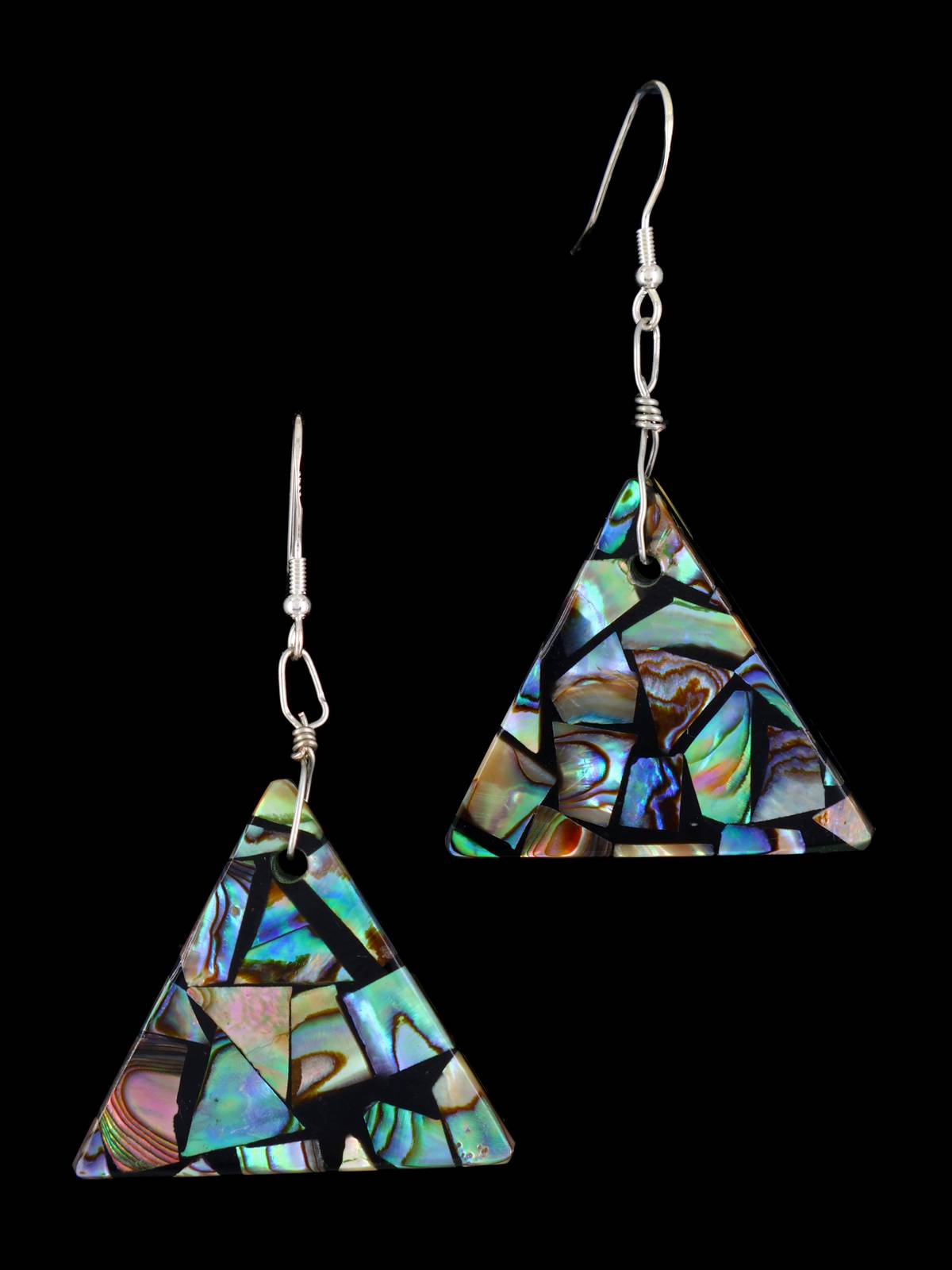 Boucles d'oreilles à tige avec incrustation de mosaïque turquoise de Saint-Domingue