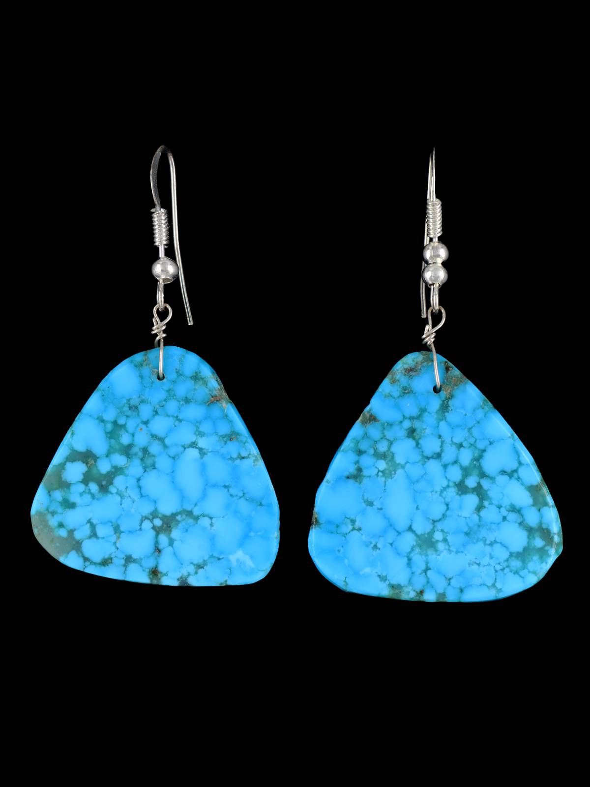 Navajo Turquoise Slab Dangle Earrings