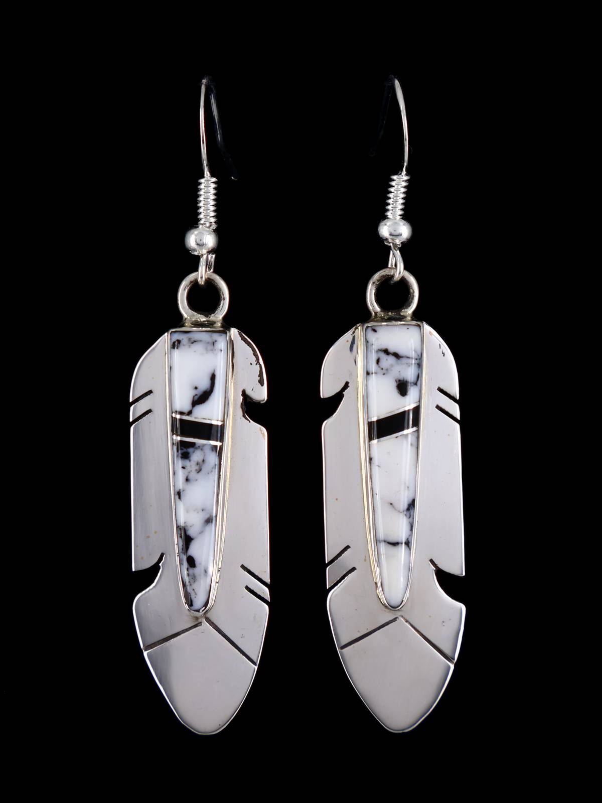 Bijoux indiens amérindiens Boucles d'oreilles pendantes avec incrustation de turquoise