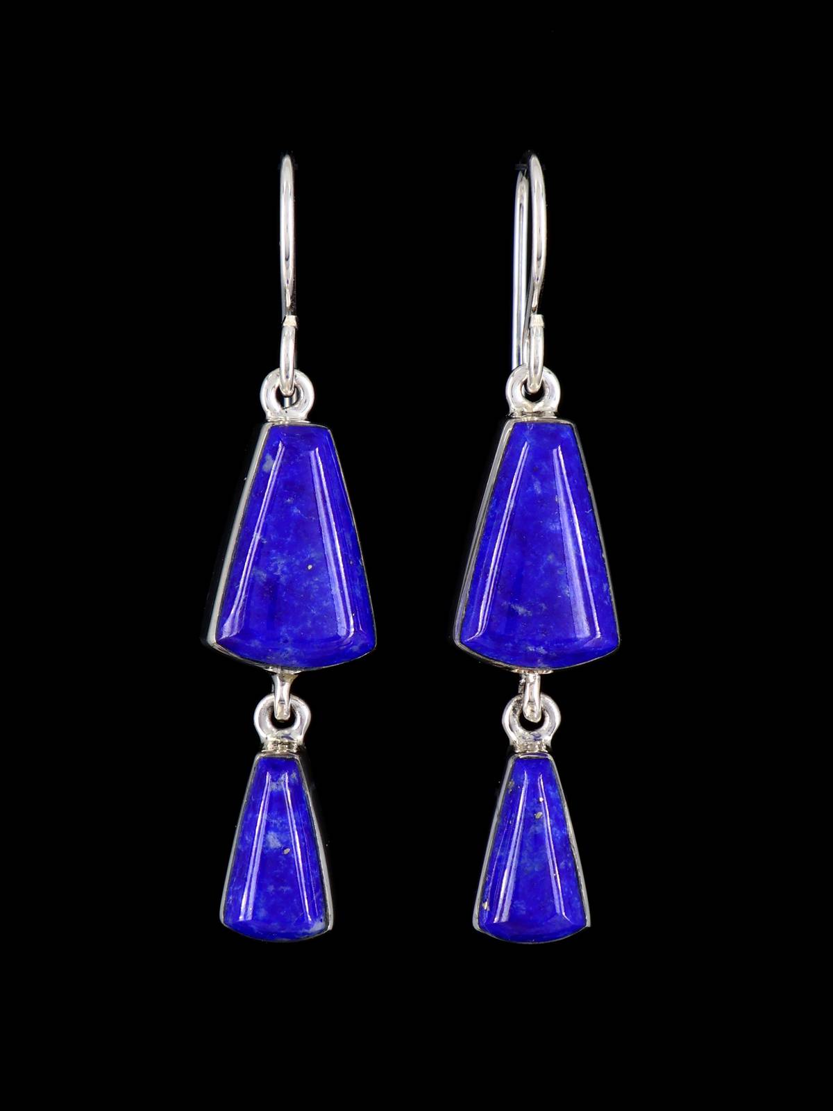 Navajo Sterling Silver and Lapis Lazuli Dangle Earrings