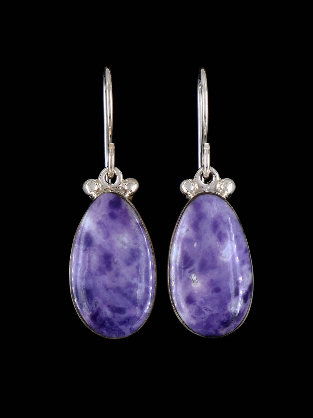 Navajo Morado Opal Sterling Silver Dangle Earrings