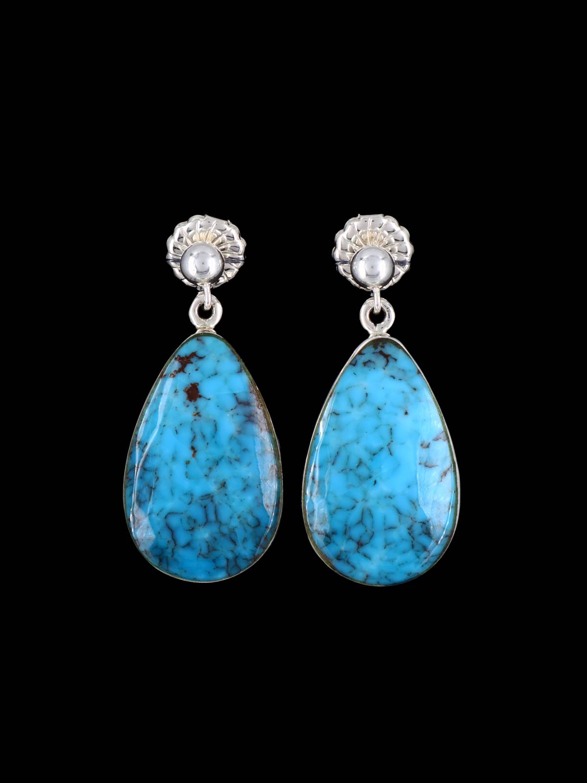 Boucles d’oreilles Navajo Turquoise et Opalite Inlay Dangle