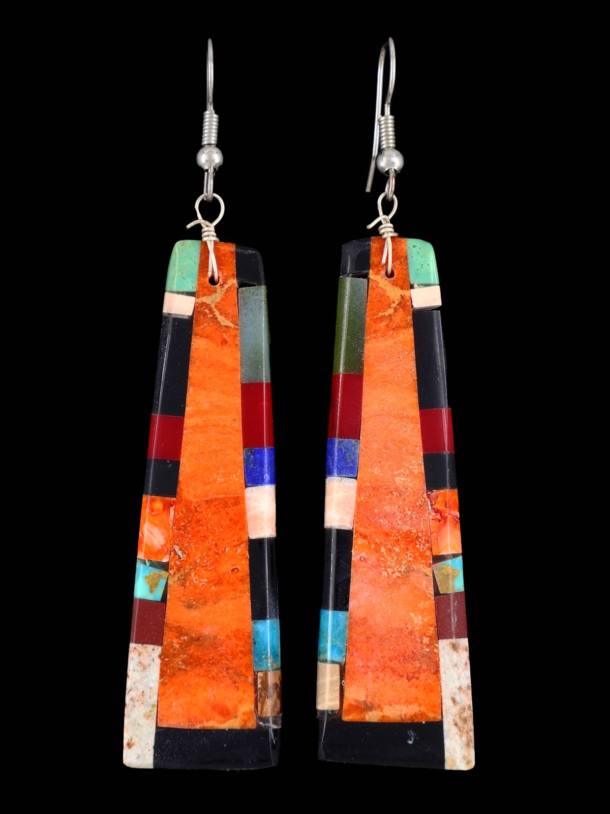 Santo Domingo Mosaic Inlay Dangle Earrings