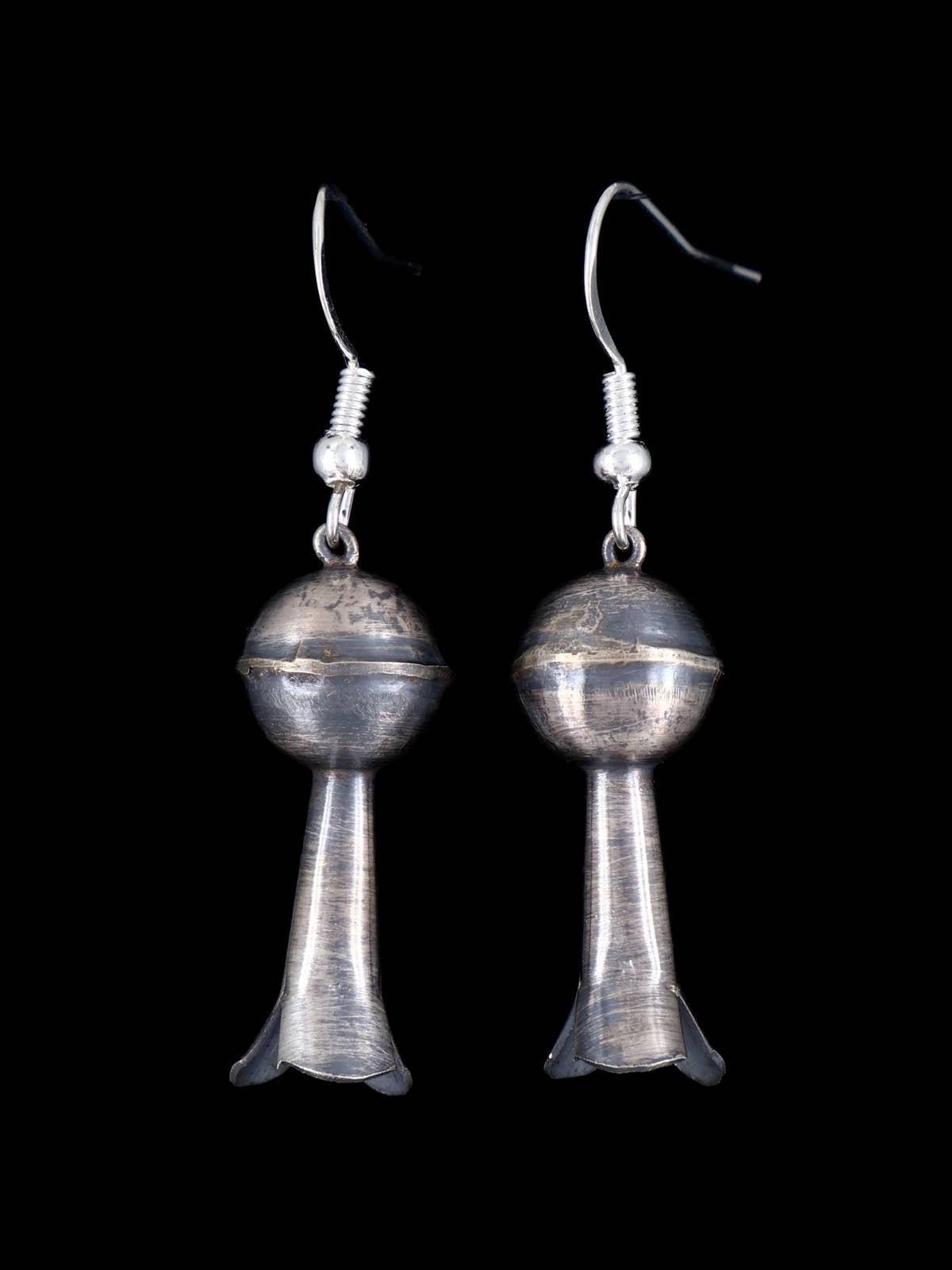 Navajo Sterling Silver Earrings with Flute