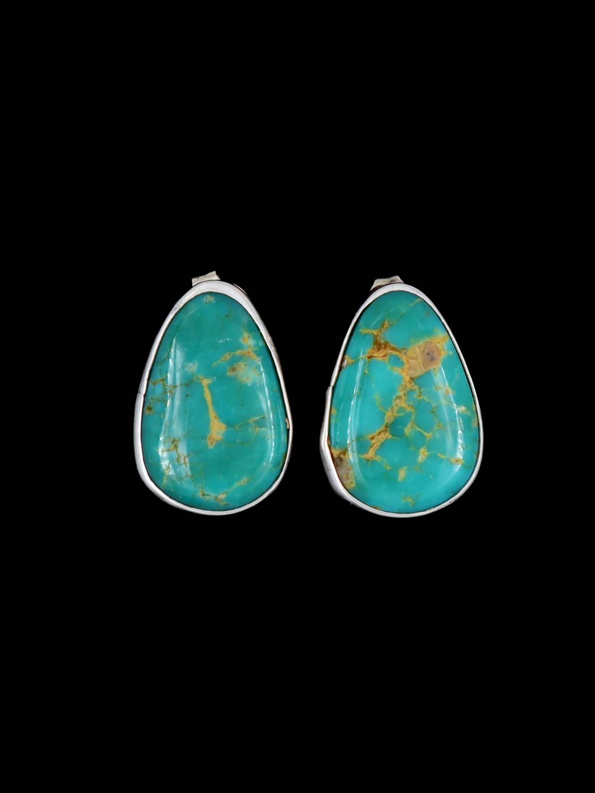 Native American Jewelry Sterling Silver Turquoise Post Earrings
