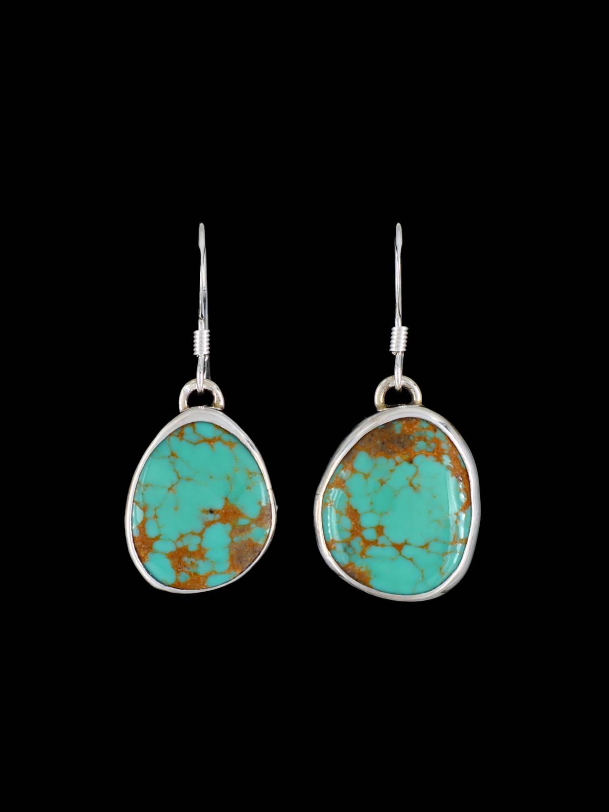 Native American Jewelry Sterling Silver Turquoise Dangle Earrings