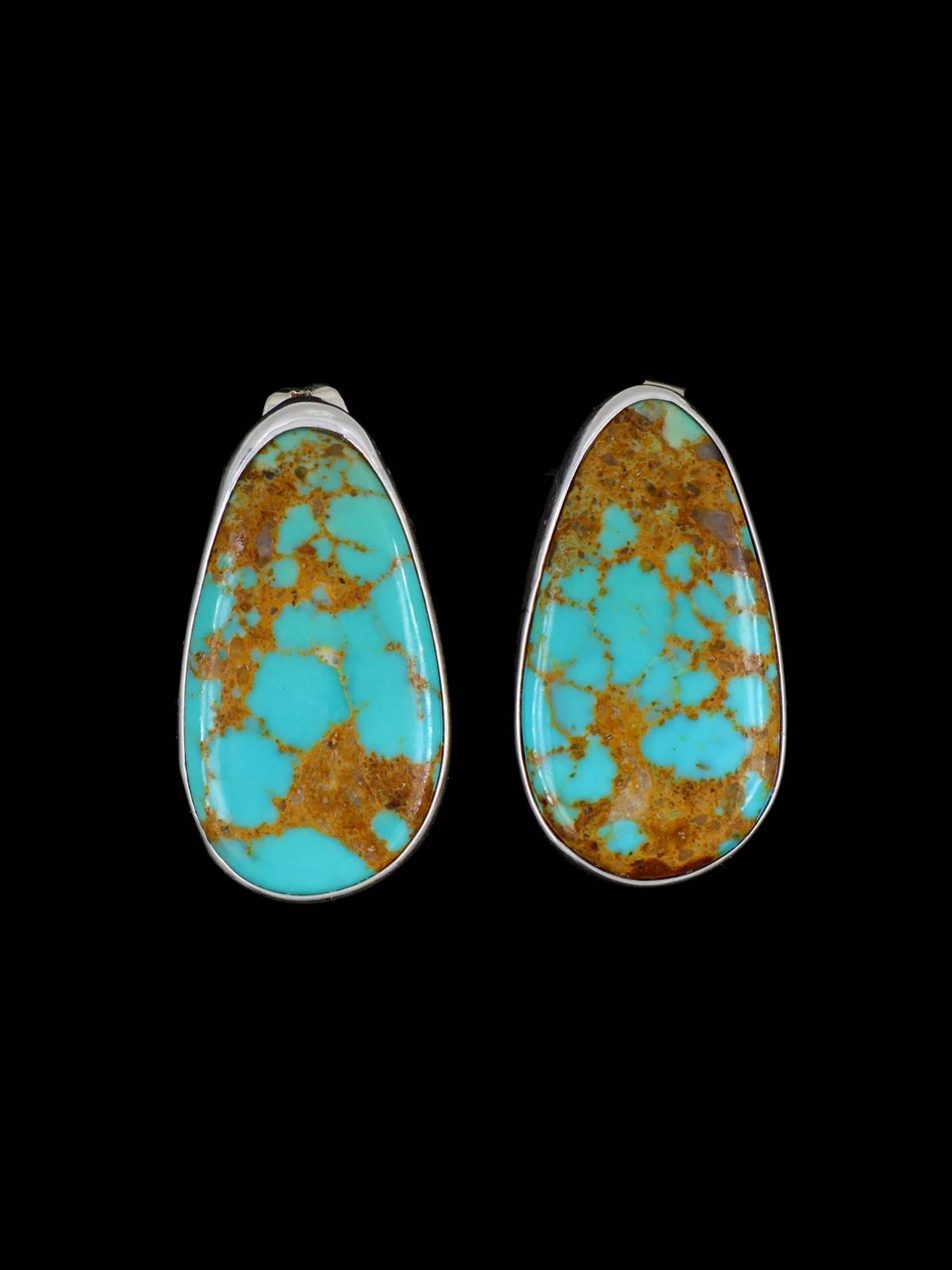 Native American Jewelry Sterling Silver Turquoise Post Earrings
