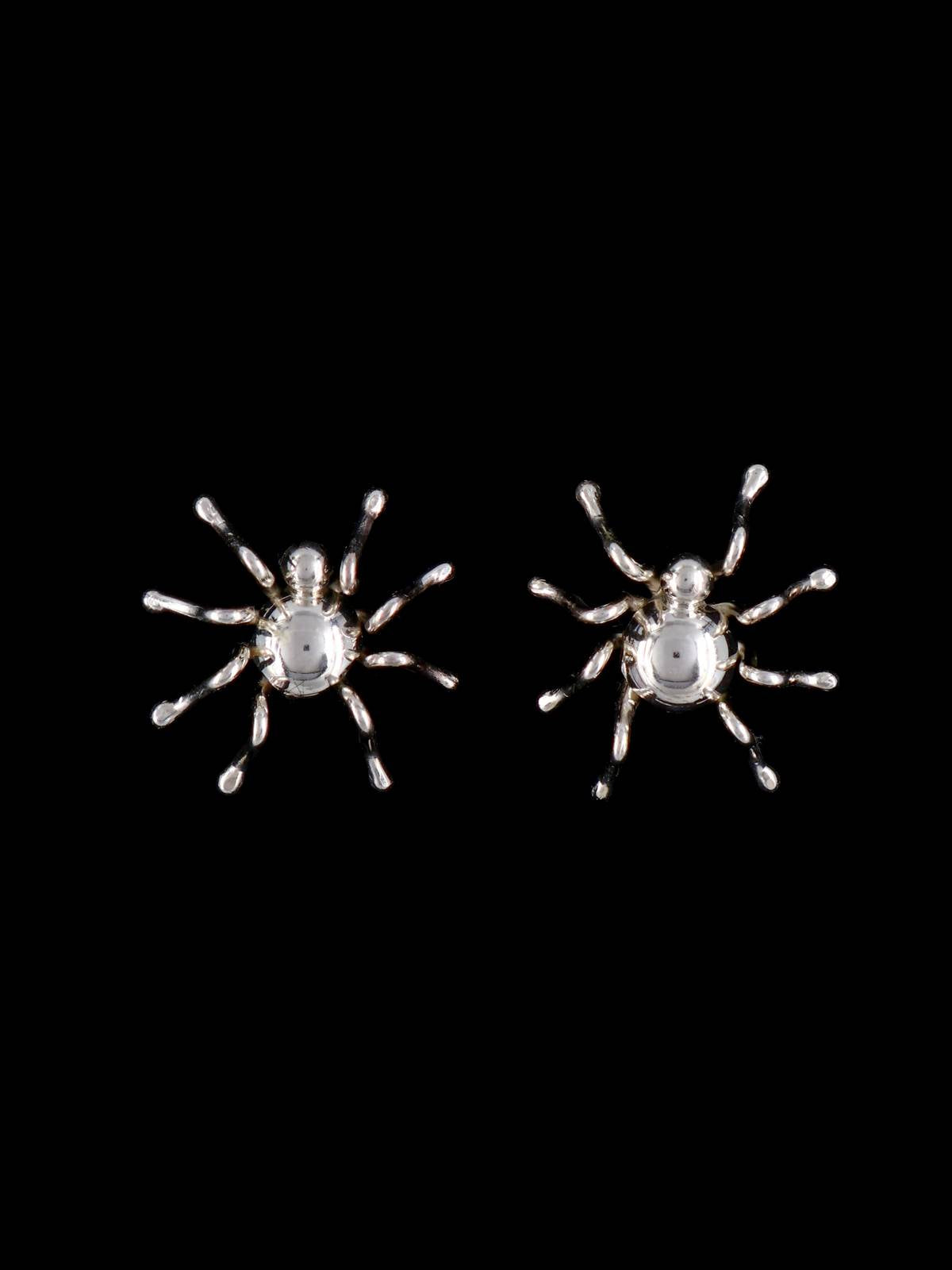 Pendientes colgantes de plata de ley con forma de araña de color azul turquesa brillante