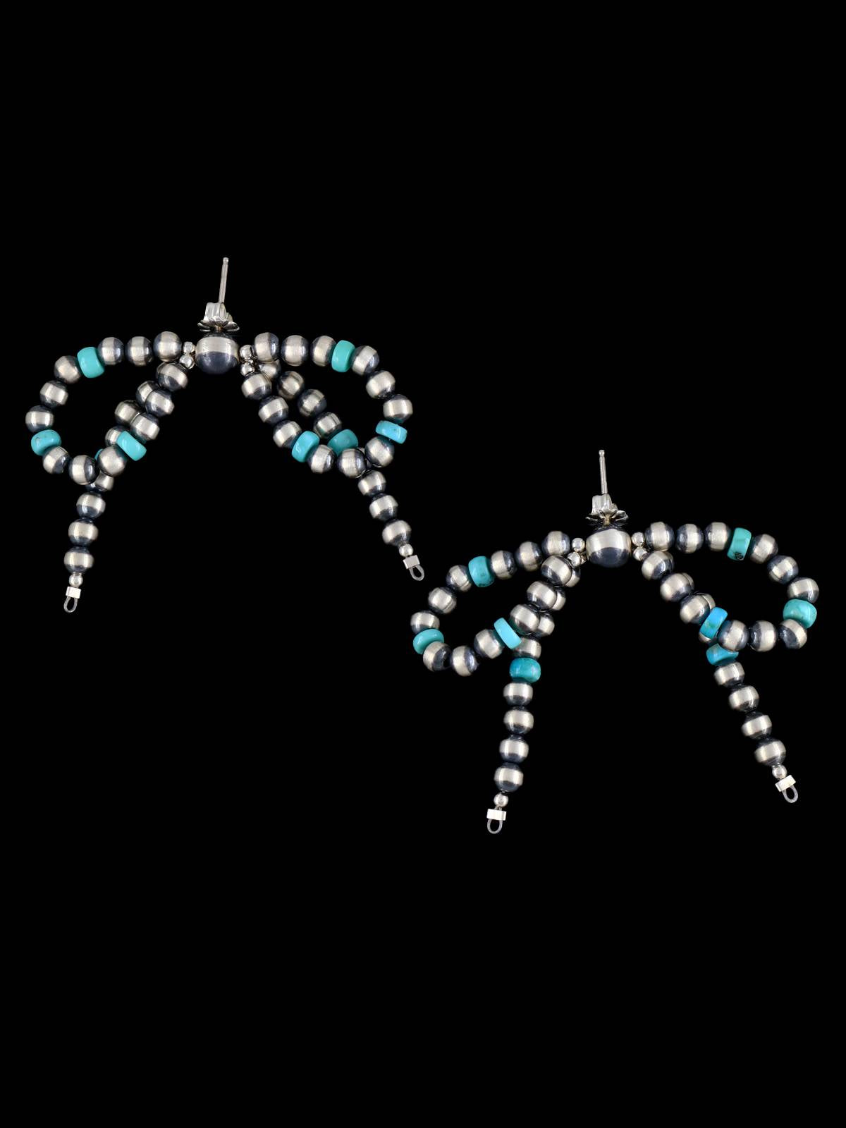 Boucles d’oreilles Navajo Pink Conch et Sterling Silver Bead Dangle