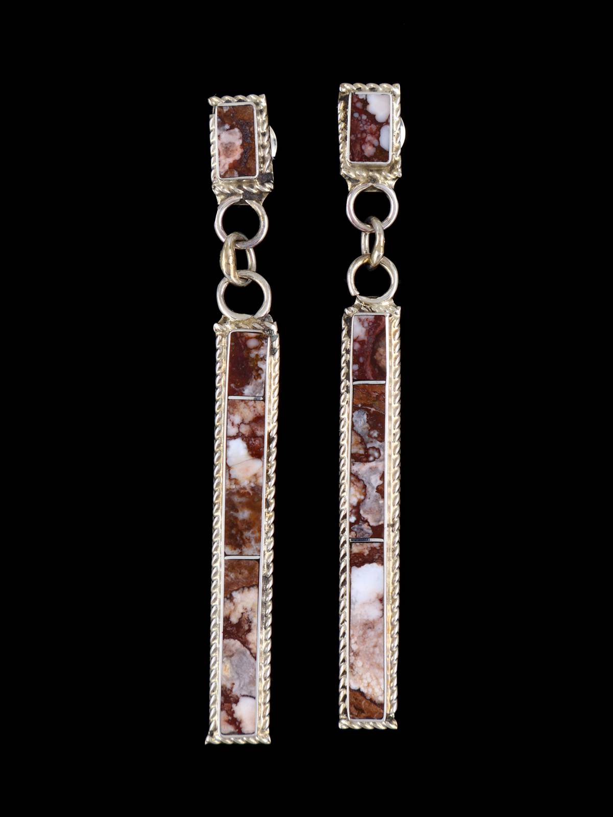 Boucles d’oreilles pendantes avec incrustation de mosaïque turquoise amérindienne