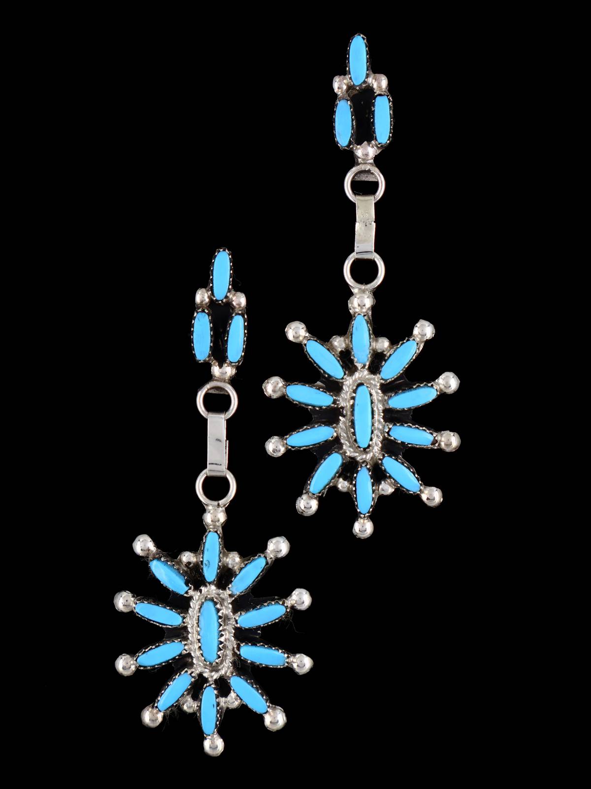 Pendientes de poste Zuni turquesa de joyería nativa americana