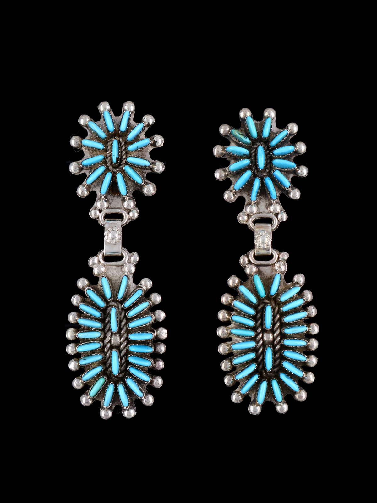 Pendientes Zuni con punta pequeña y turquesa