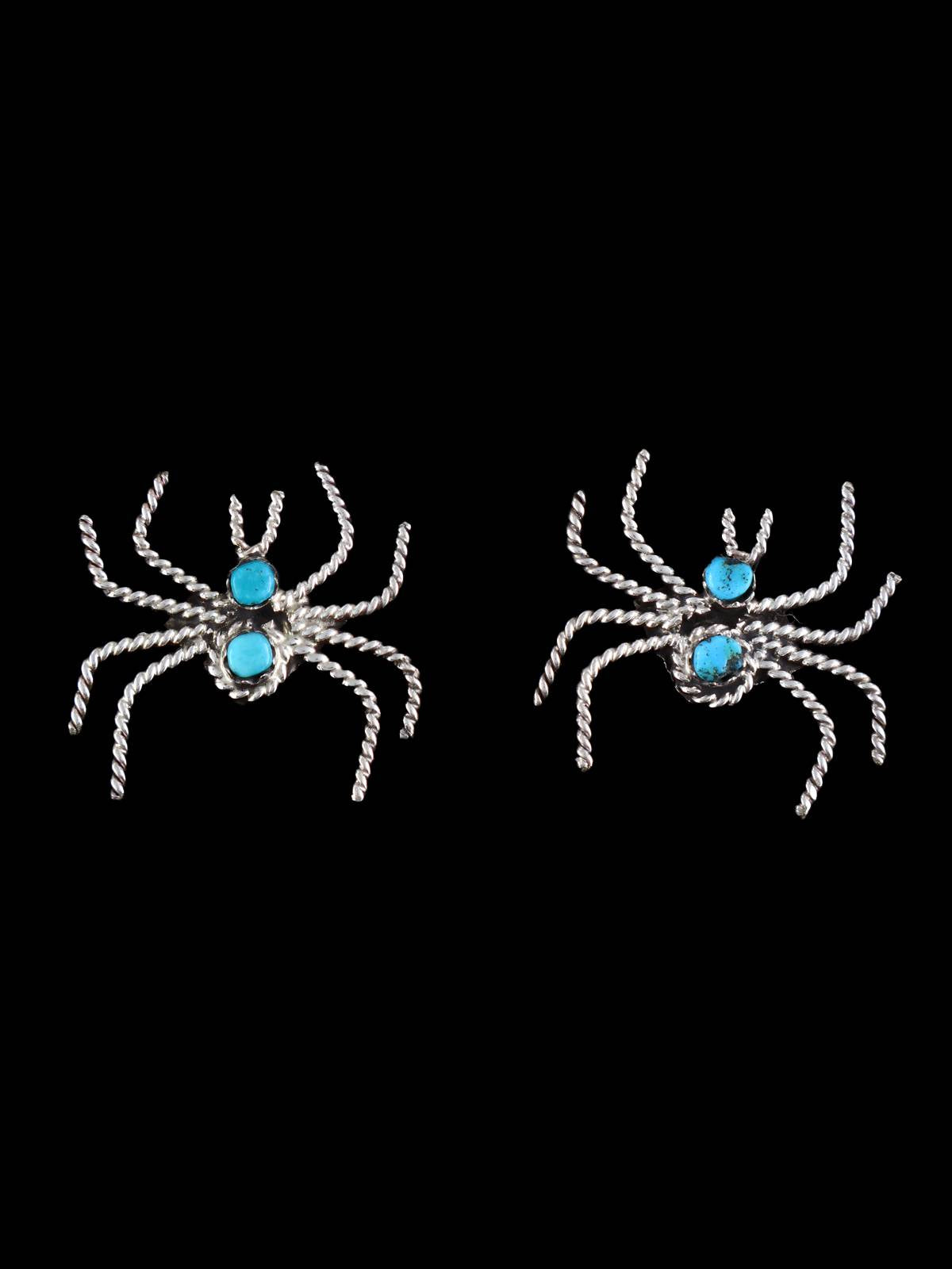 Boucles d'oreilles pendantes en argent sterling avec araignée turquoise bleu vif