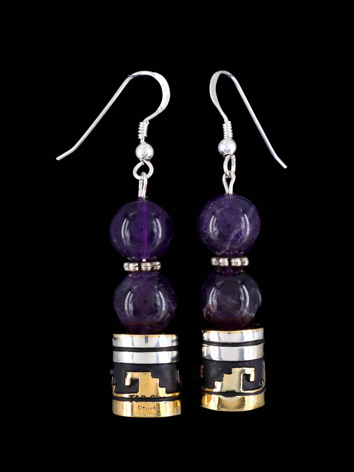 Boucles d’oreilles Navajo Spiny Oyster Dangle Overlay Bead